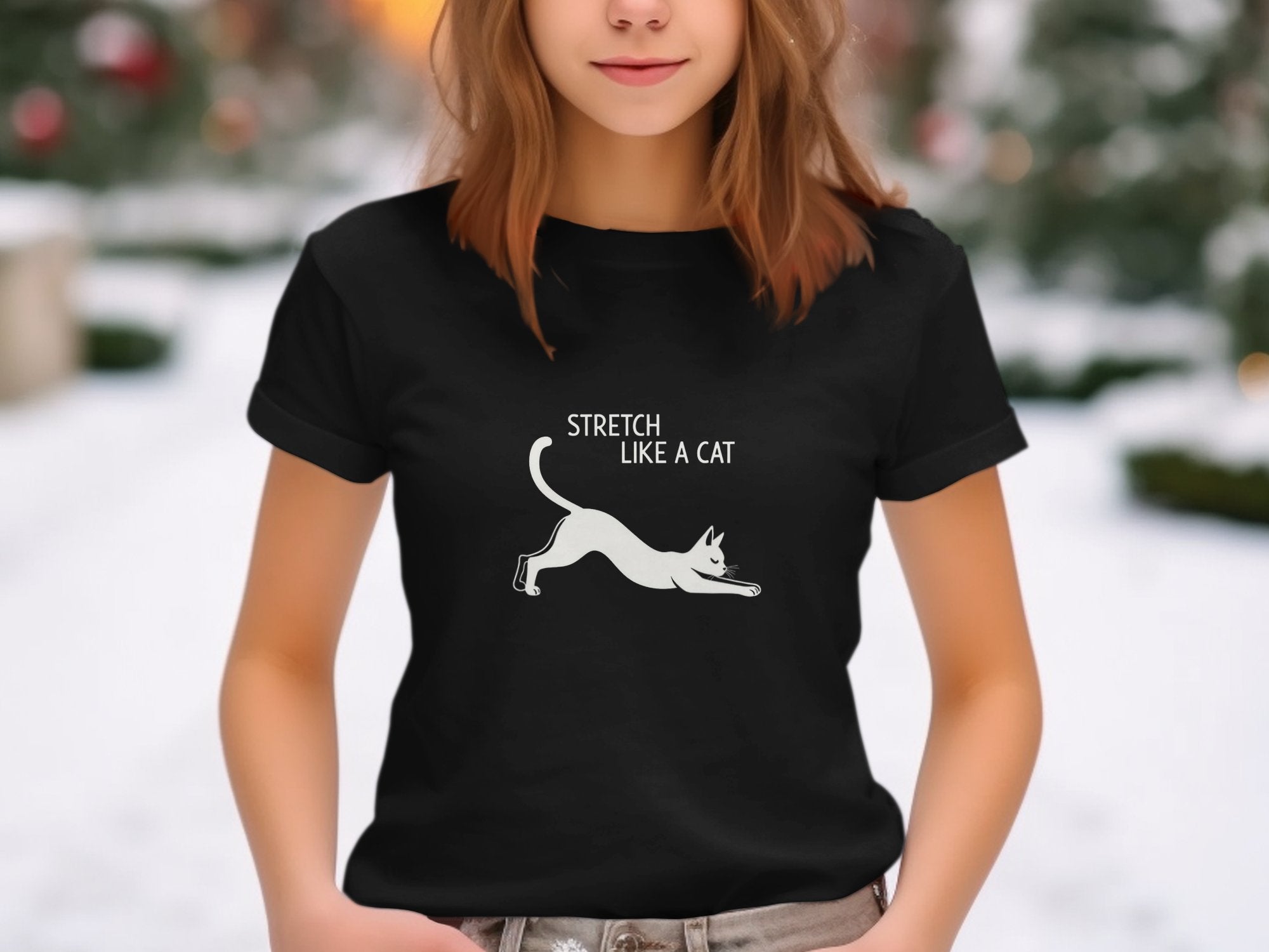 Funny Stretch Like A Cat T-Shirt, Cute Cat Lover Shirt, Yoga Cat Graphic Tee, Stretching Cat T-shirt, Cat Yoga Pose Shirt, Gift for Cat - Craig Michael Design