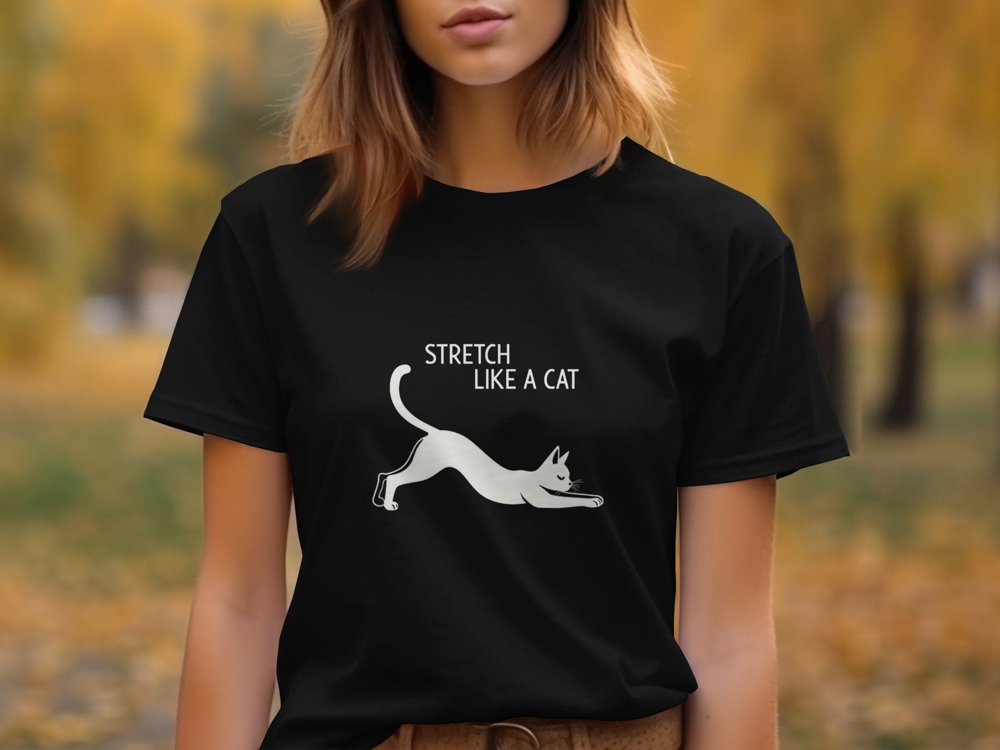 Funny Stretch Like A Cat T-Shirt, Cute Cat Lover Shirt, Yoga Cat Graphic Tee, Stretching Cat T-shirt, Cat Yoga Pose Shirt, Gift for Cat - Craig Michael Design