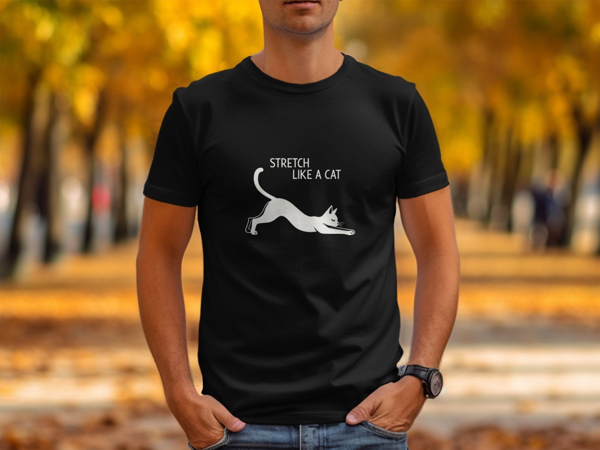 Funny Stretch Like A Cat T-Shirt, Cute Cat Lover Shirt, Yoga Cat Graphic Tee, Stretching Cat T-shirt, Cat Yoga Pose Shirt, Gift for Cat - Craig Michael Design