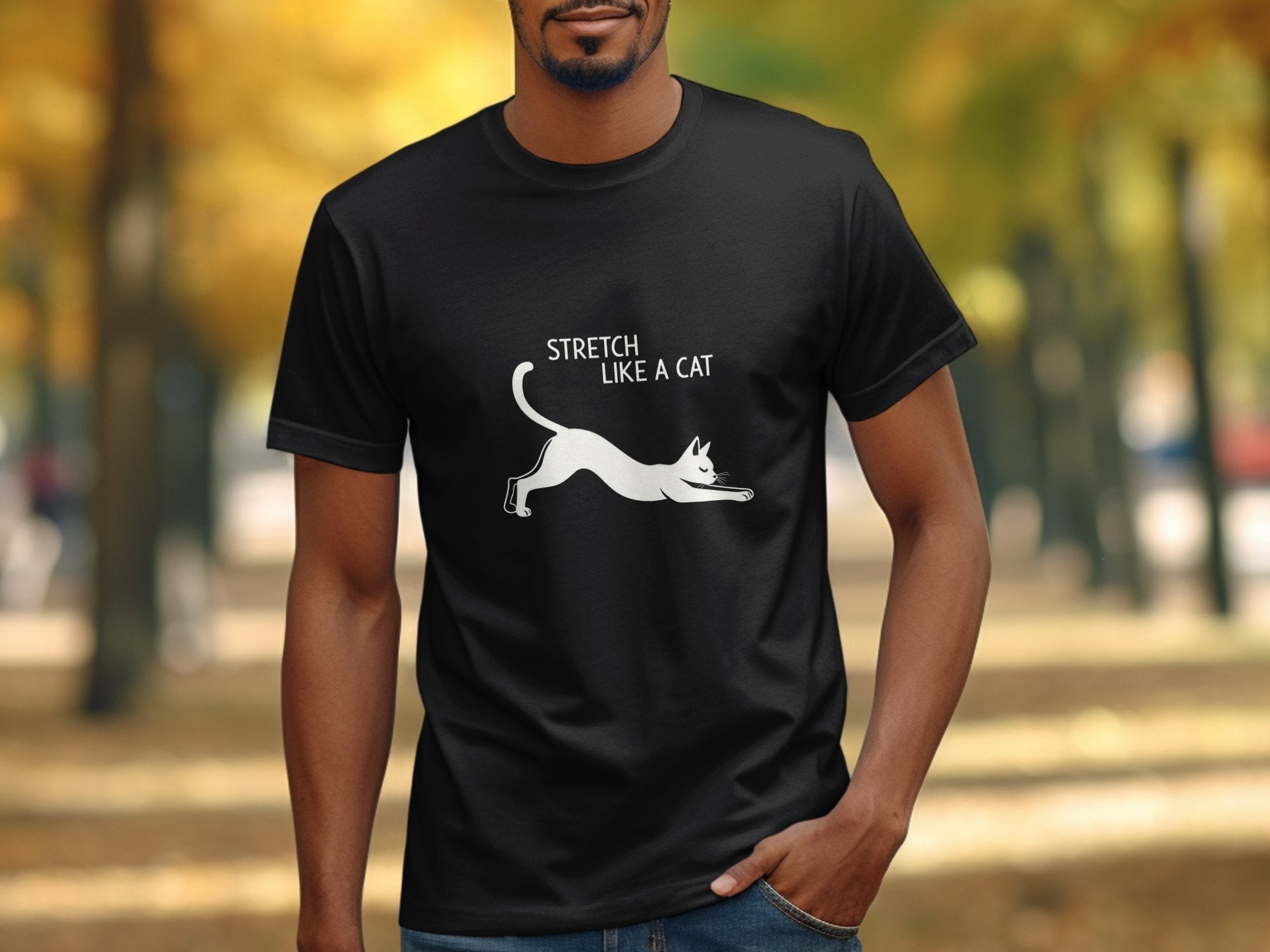 Funny Stretch Like A Cat T-Shirt, Cute Cat Lover Shirt, Yoga Cat Graphic Tee, Stretching Cat T-shirt, Cat Yoga Pose Shirt, Gift for Cat - Craig Michael Design