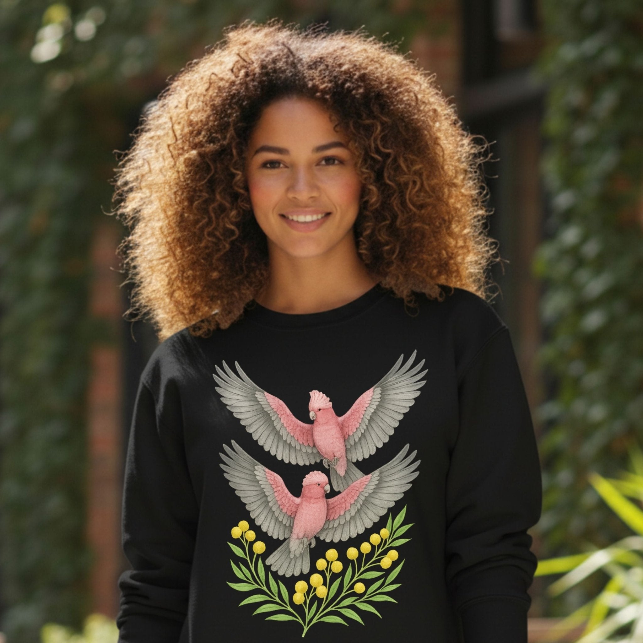 Galah Sweatshirt – Pink Cockatoo & Wattle - Craig Michael Design