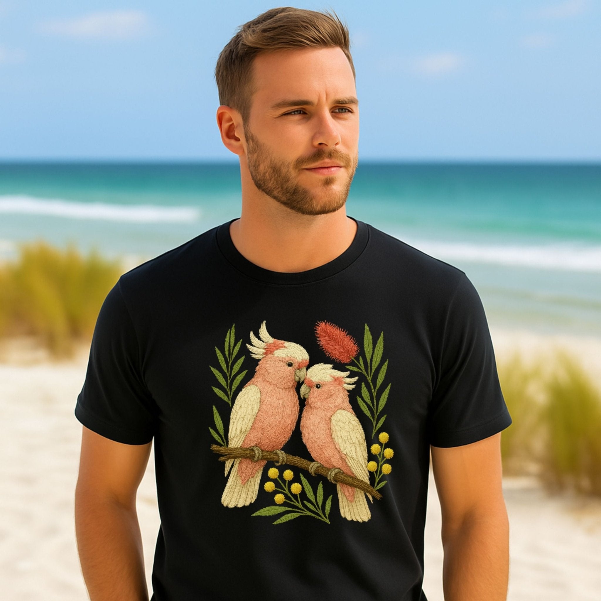 Galah T-Shirt – Style 2 – Australian Native Bird Collection - Craig Michael Design