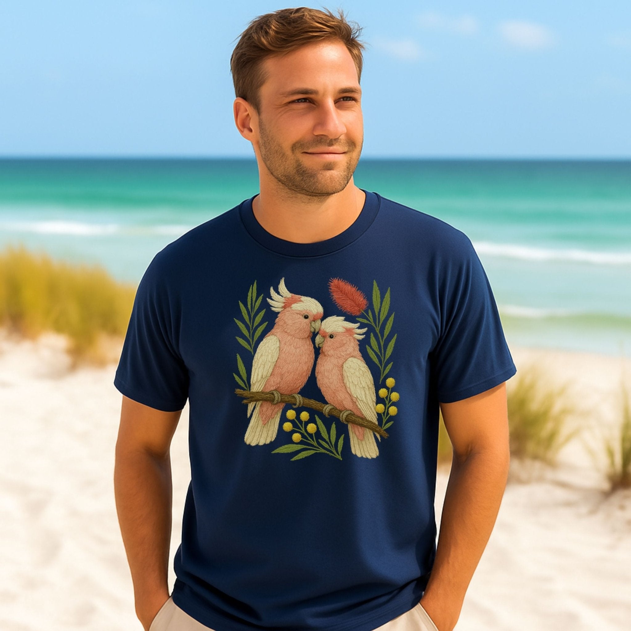 Galah T-Shirt – Style 2 – Australian Native Bird Collection - Craig Michael Design