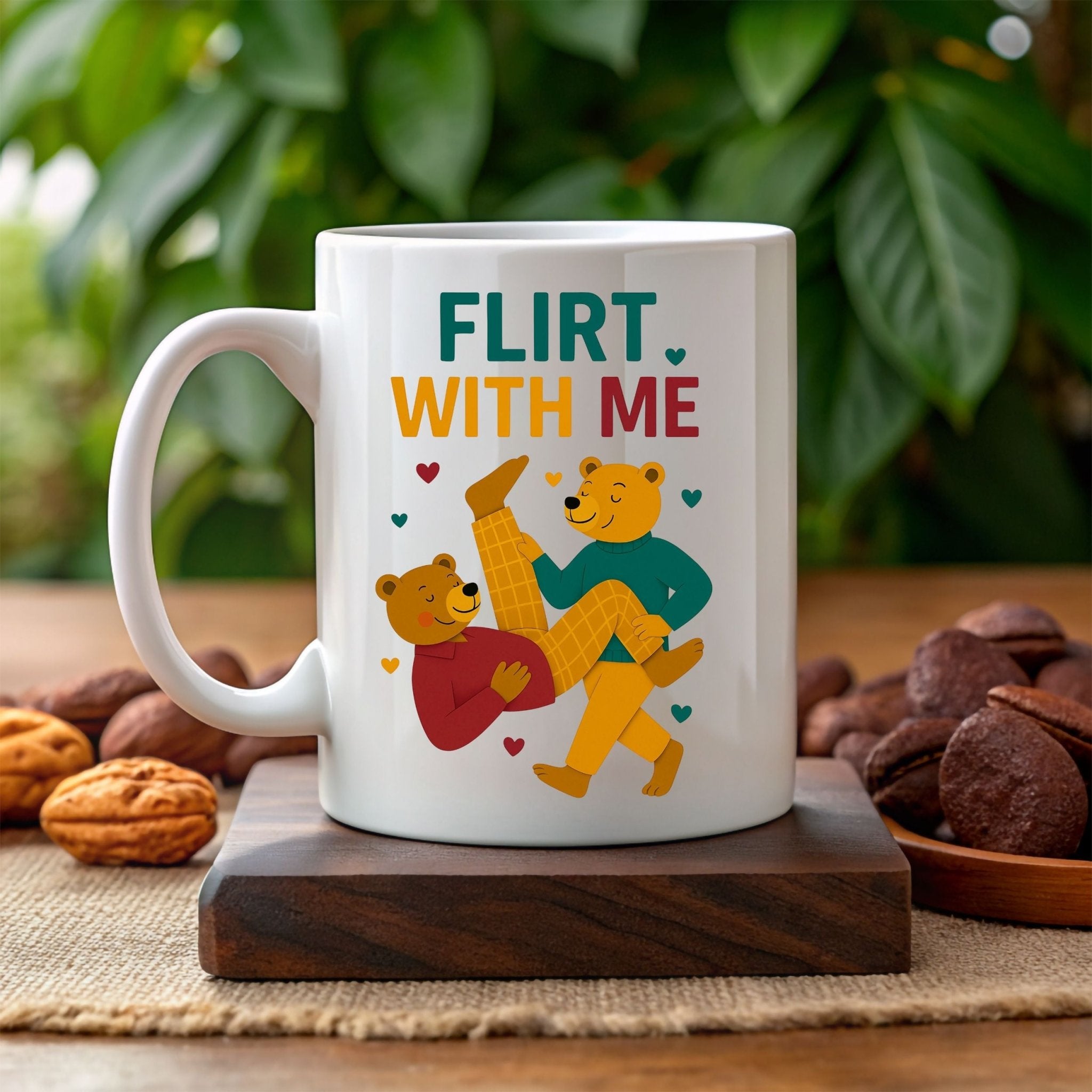 Gay Couple Bear Coffee Cup, Funny Cute LGBTQ Gift for Him, Playful Queer Romance Mug, Camp Pride Drinkware,Flirt With Me Mug - Craig Michael Design
