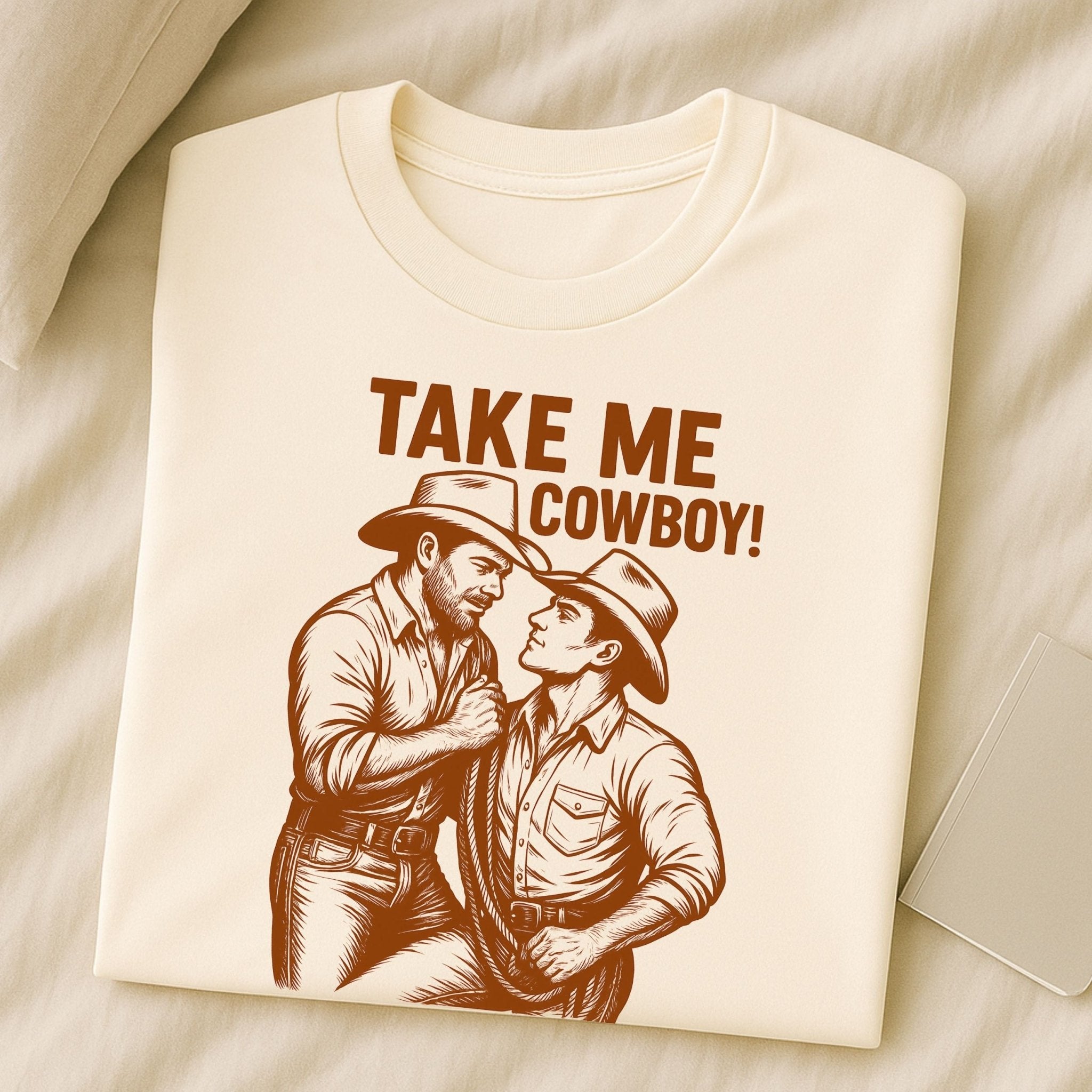 Gay Cowboy Shirt, Sexy Mlm Country Tee 'Take Me Cowboy' - Craig Michael Design