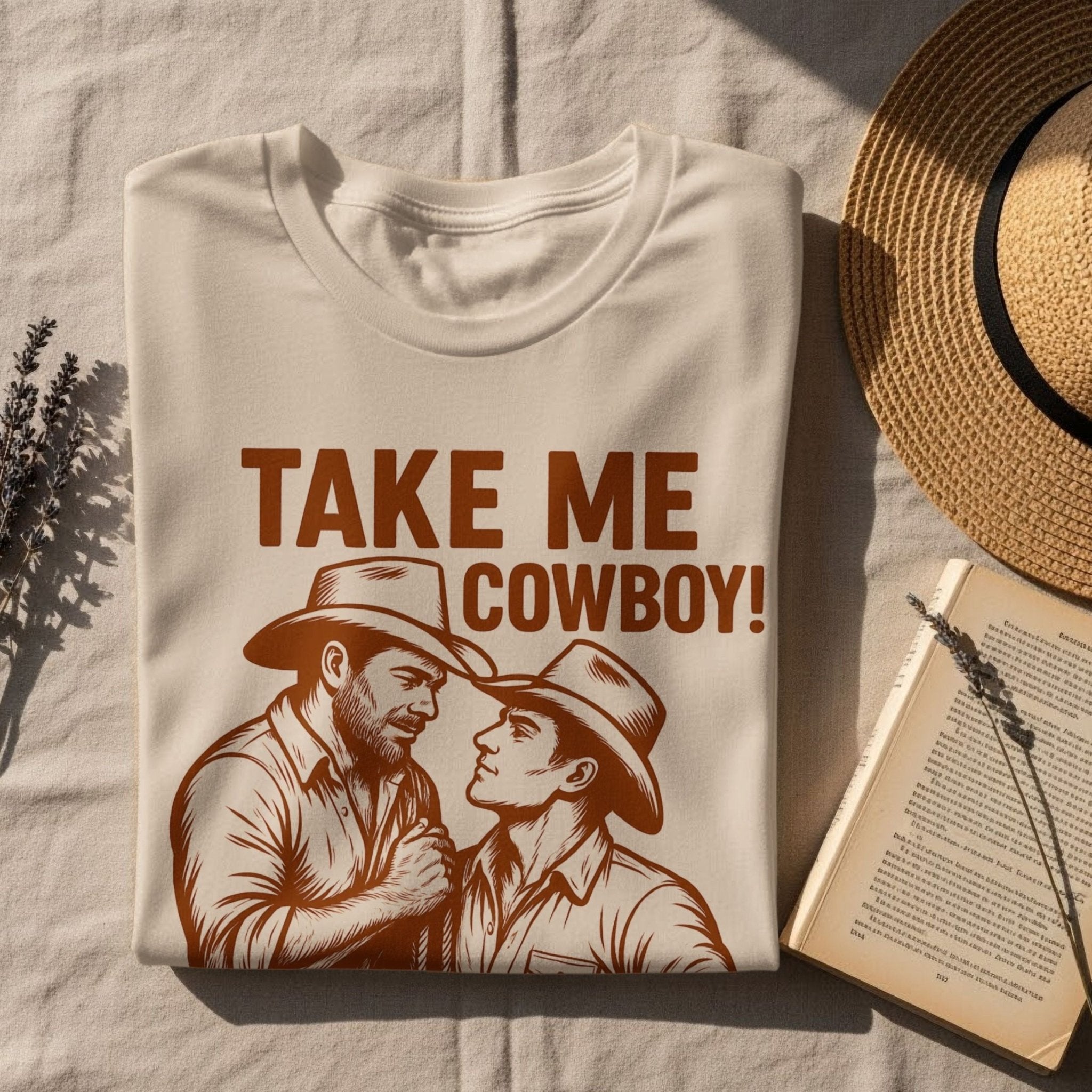 Gay Cowboy Shirt, Sexy Mlm Country Tee 'Take Me Cowboy' - Craig Michael Design