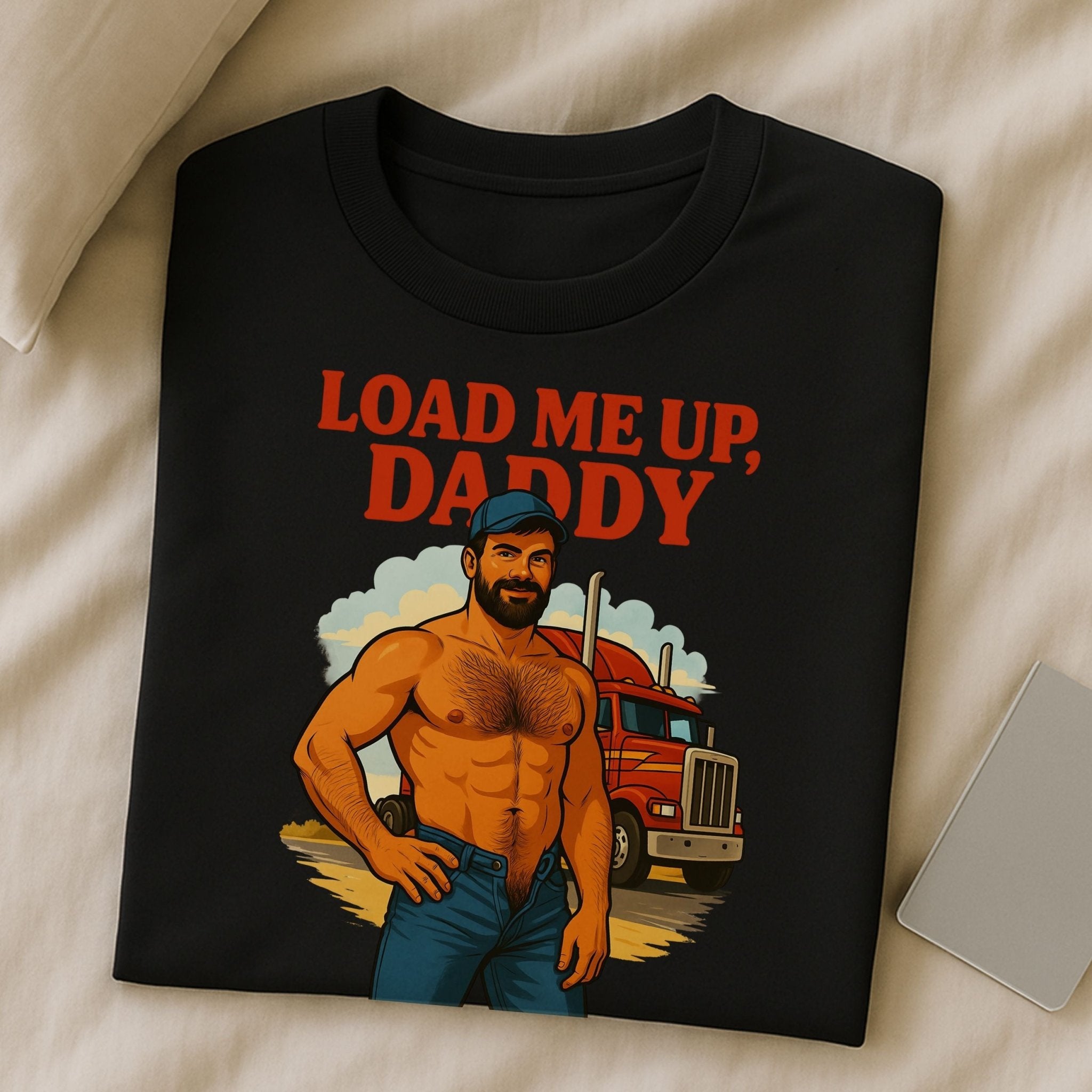 Gay Trucker Shirt — Sexy Daddy Load Tee for Him, Muscle Cab Fantasy Top, Load Me Up Daddy T-Shirt - Craig Michael Design