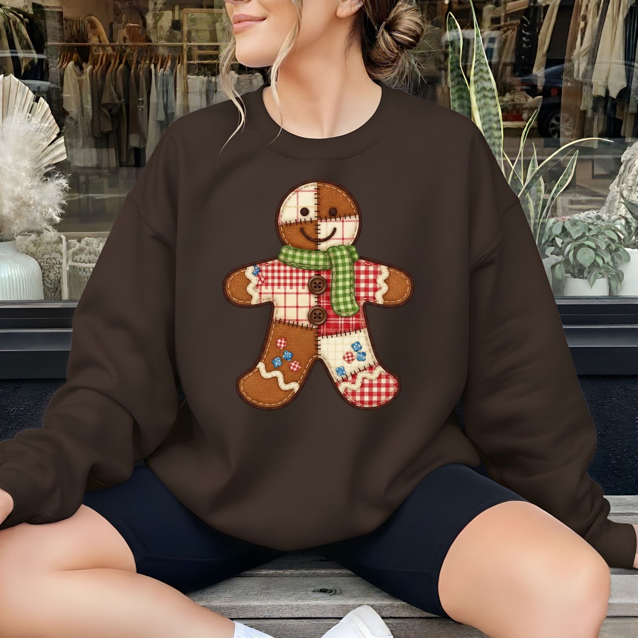 Gingerbread Sweatshirt – Patchwork Holiday Edition - Craig Michael Design