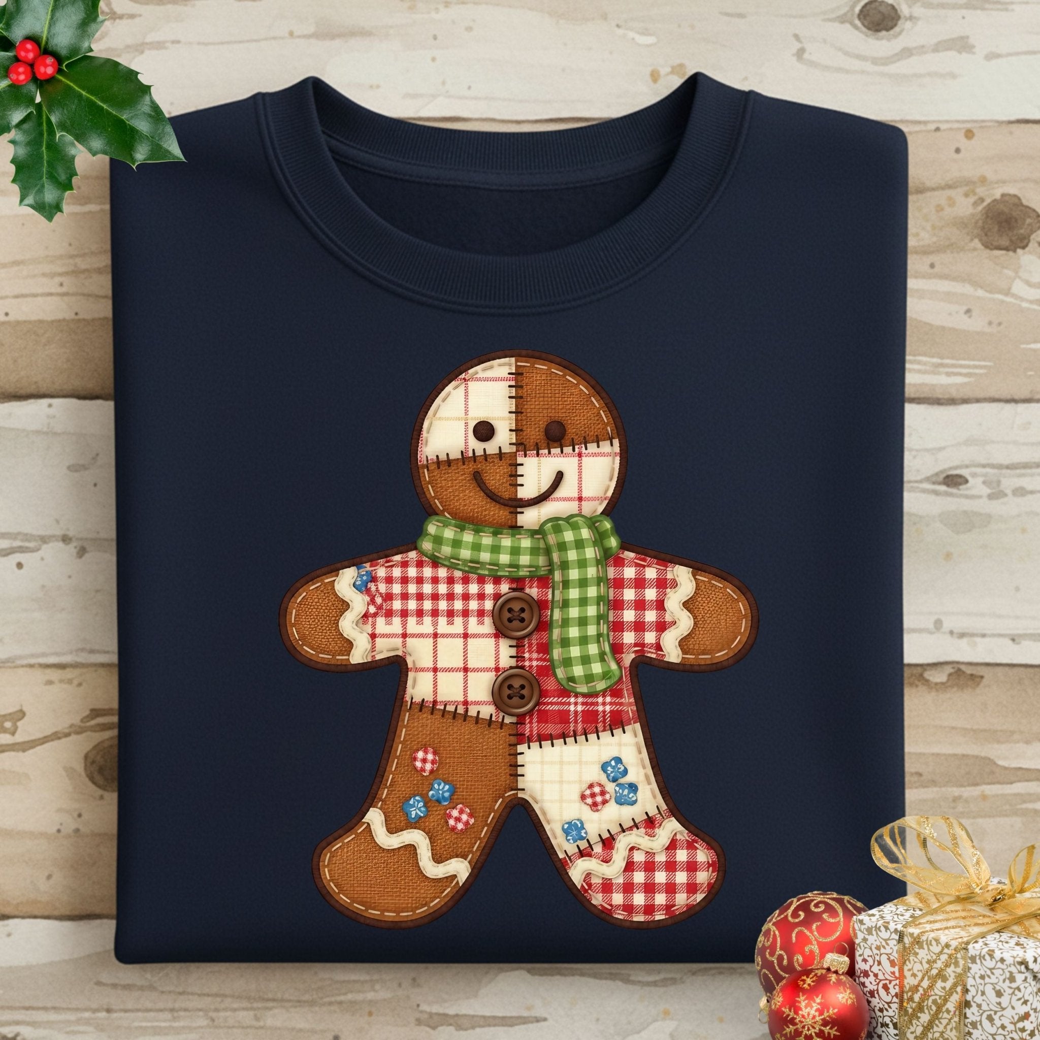 Gingerbread Sweatshirt – Patchwork Holiday Edition - Craig Michael Design