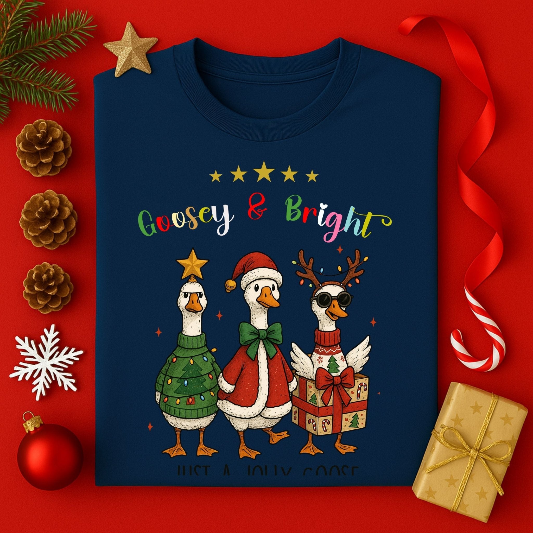Goosey and Bright Christmas Shirt, Funny Holiday T-Shirt - Craig Michael Design