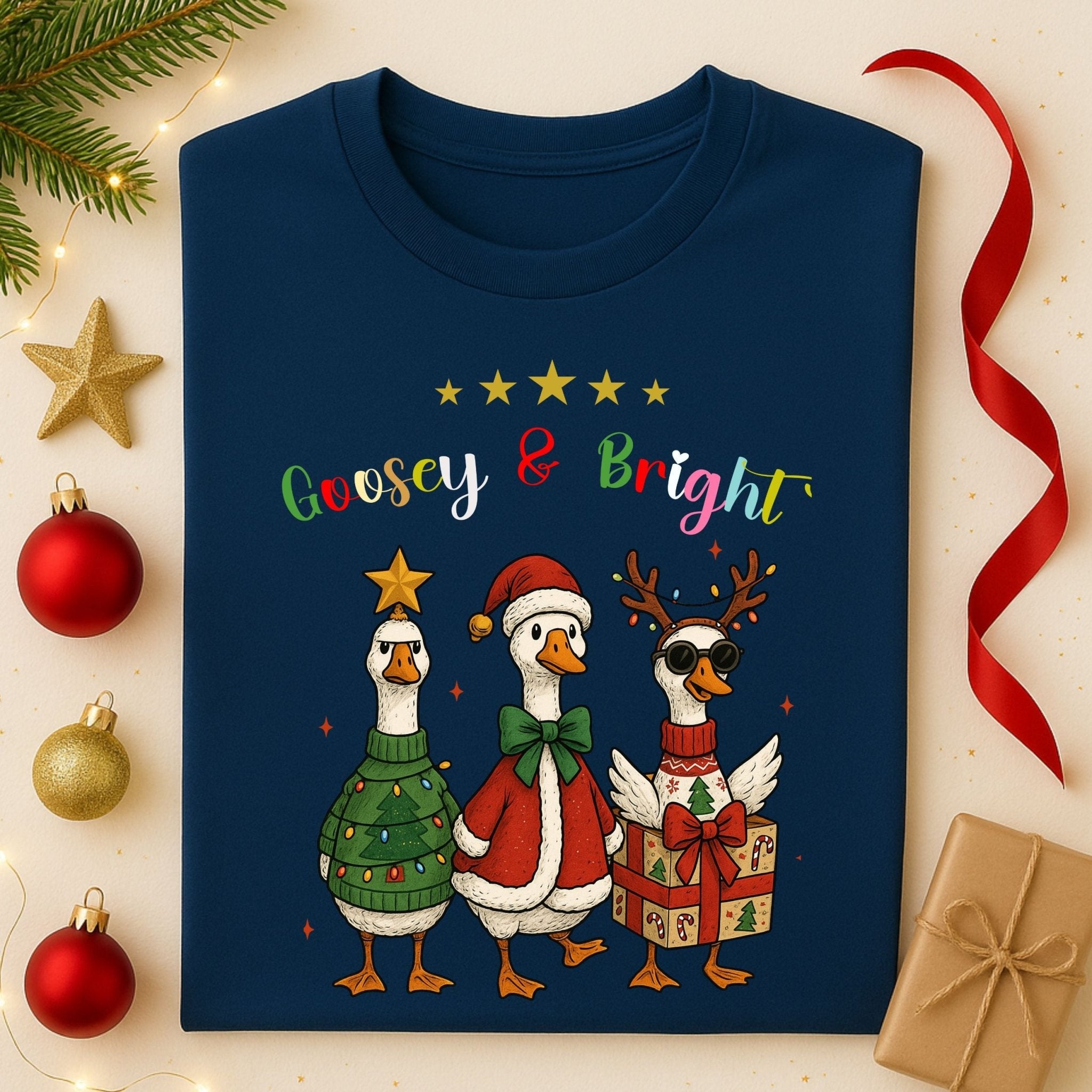 Goosey and Bright Christmas Shirt, Funny Holiday T-Shirt - Craig Michael Design