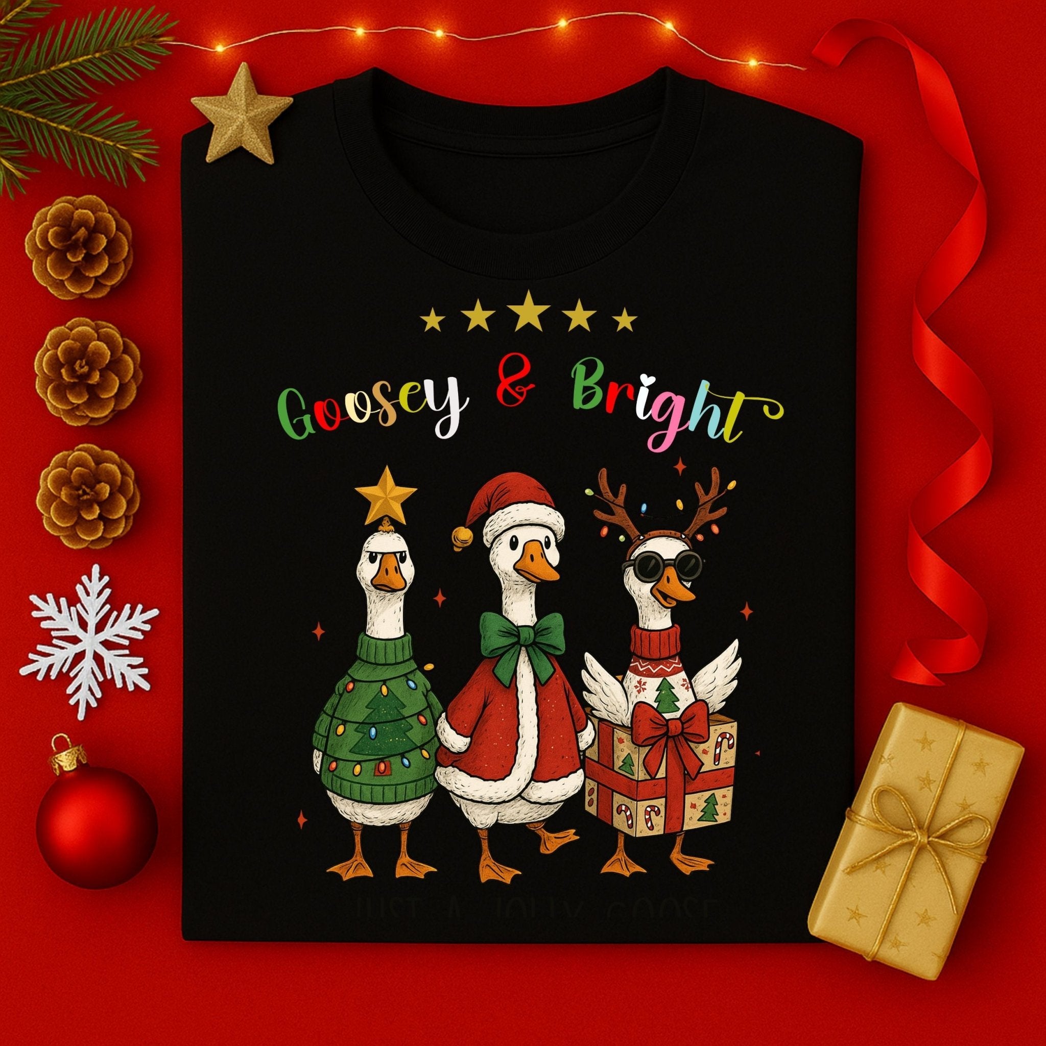 Goosey and Bright Christmas Shirt, Funny Holiday T-Shirt - Craig Michael Design