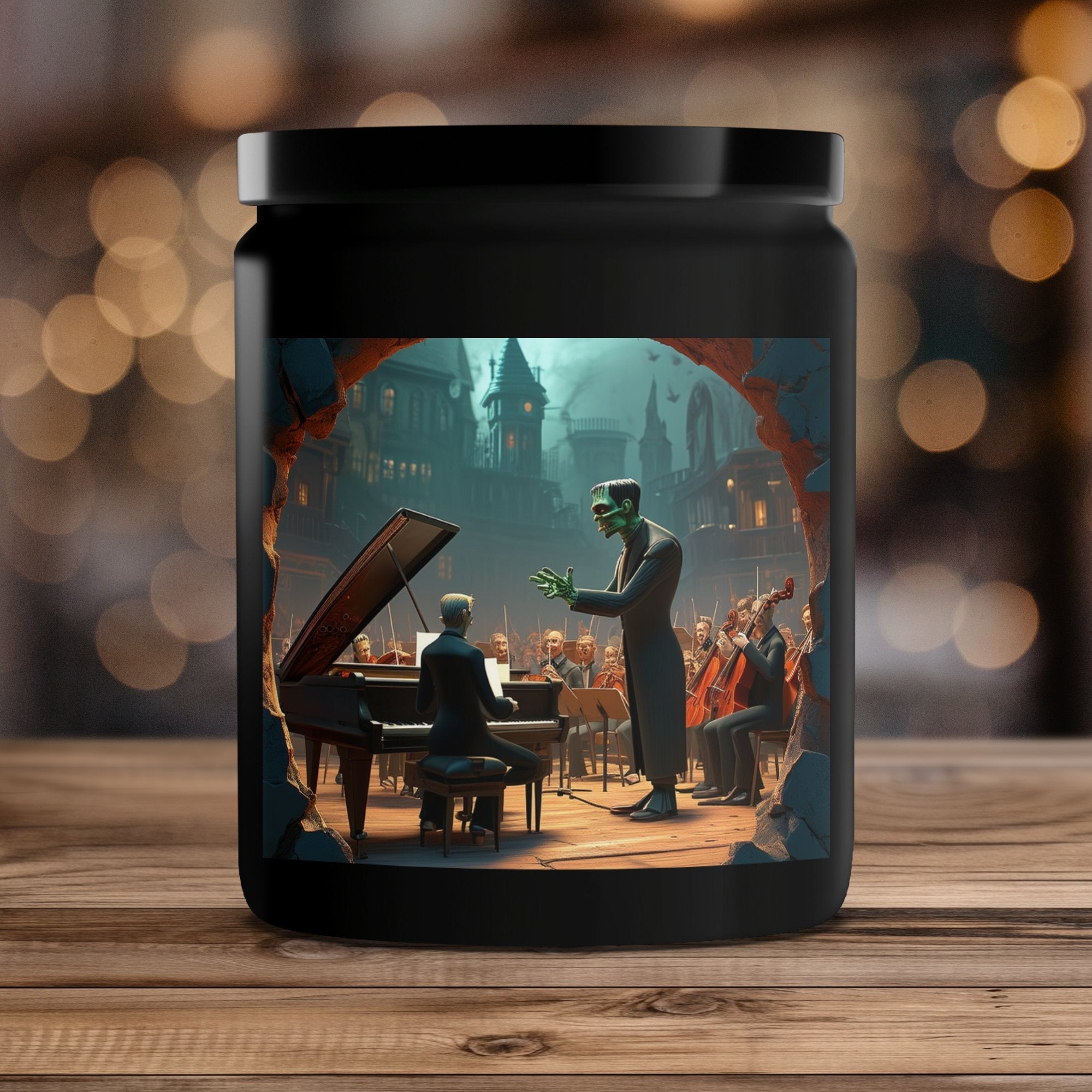 Gothic Orchestra Candle, Frankenstein Conductor Candle, Creepy Concert Decor Candle, Fantasy Music Candle, Unique Halloween Gift - Craig Michael Design