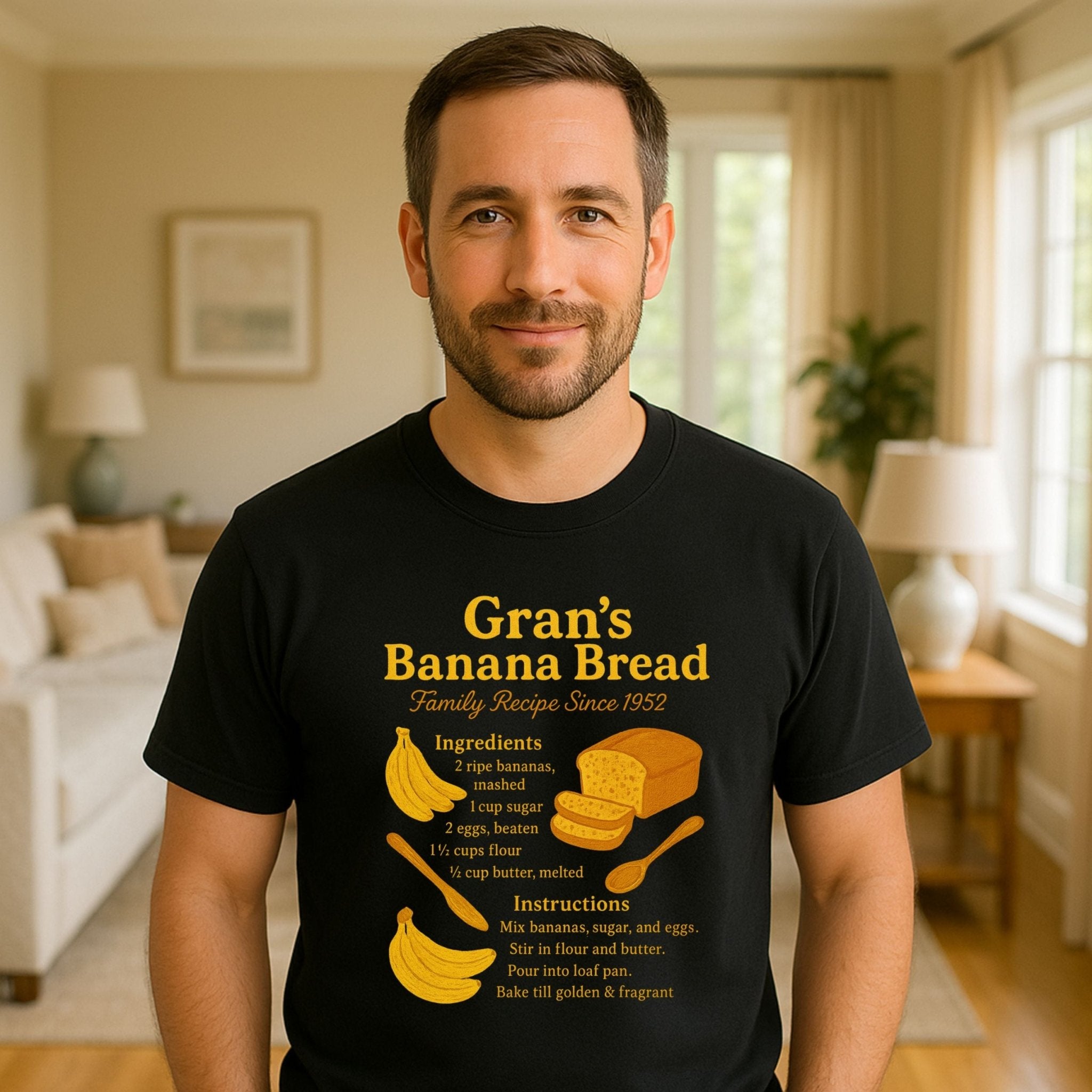 Gran’s Banana Bread Shirt, Retro Recipe T-Shirt, Family Baking Gift - Craig Michael Design