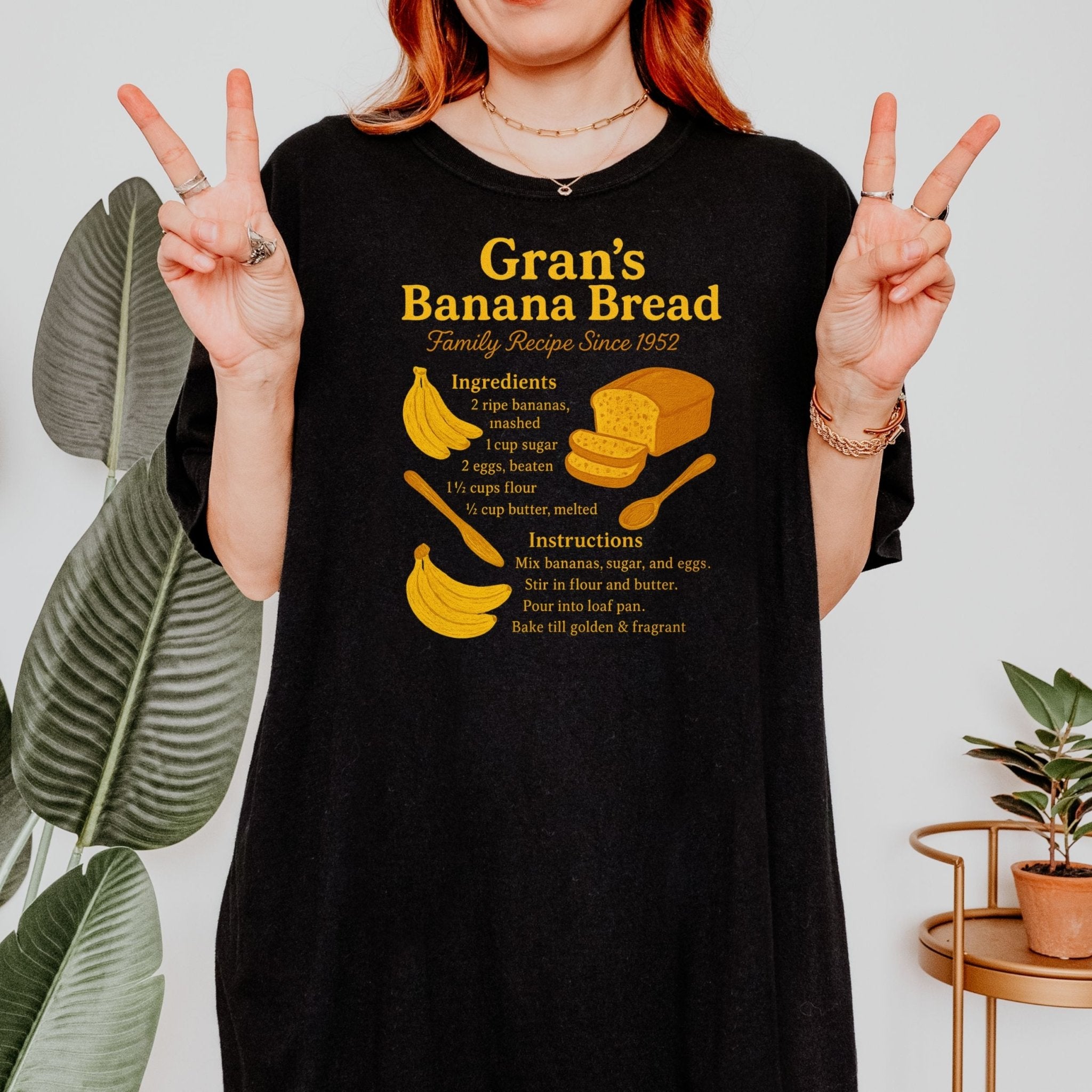 Gran’s Banana Bread Shirt, Retro Recipe T-Shirt, Family Baking Gift - Craig Michael Design