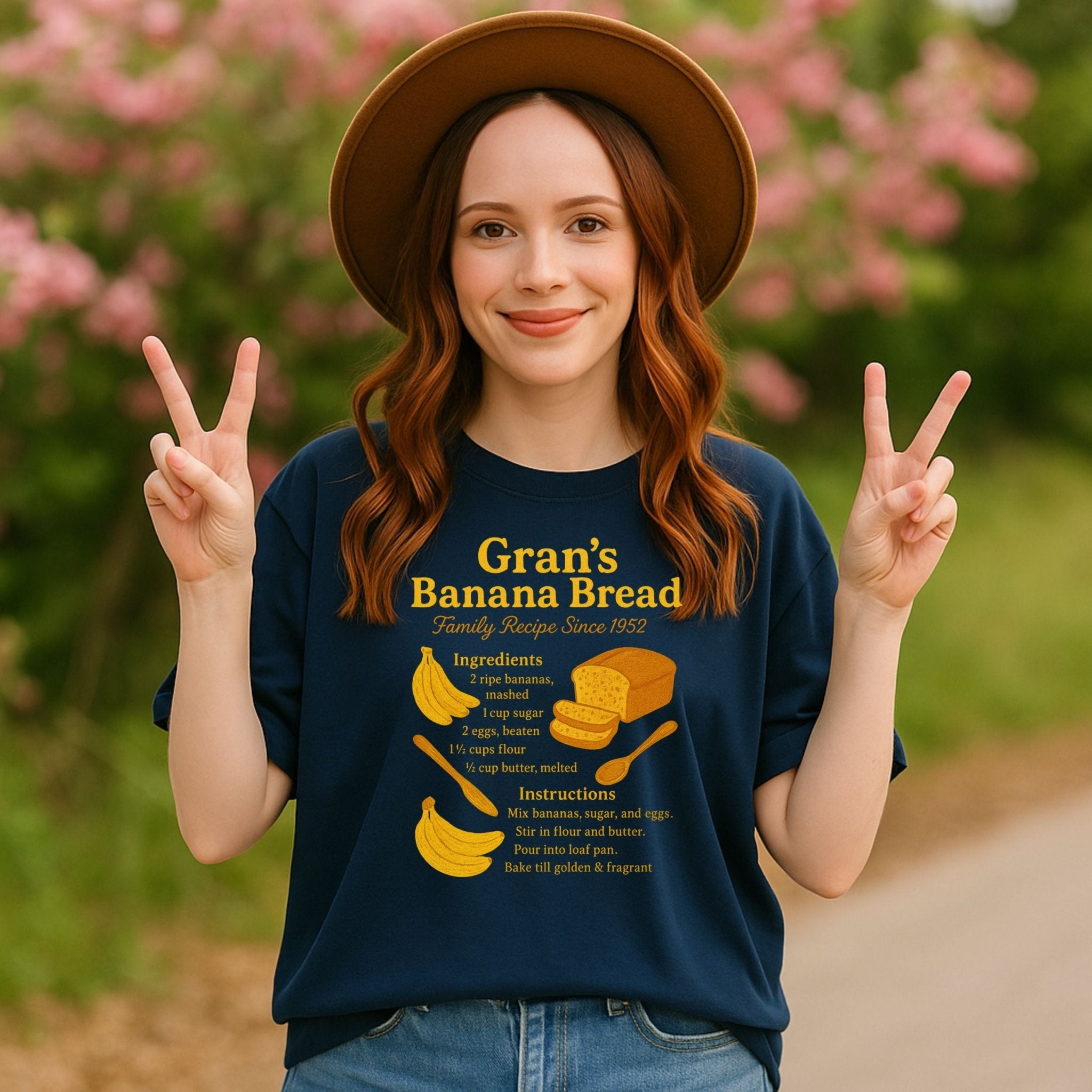 Gran’s Banana Bread Shirt, Retro Recipe T-Shirt, Family Baking Gift - Craig Michael Design