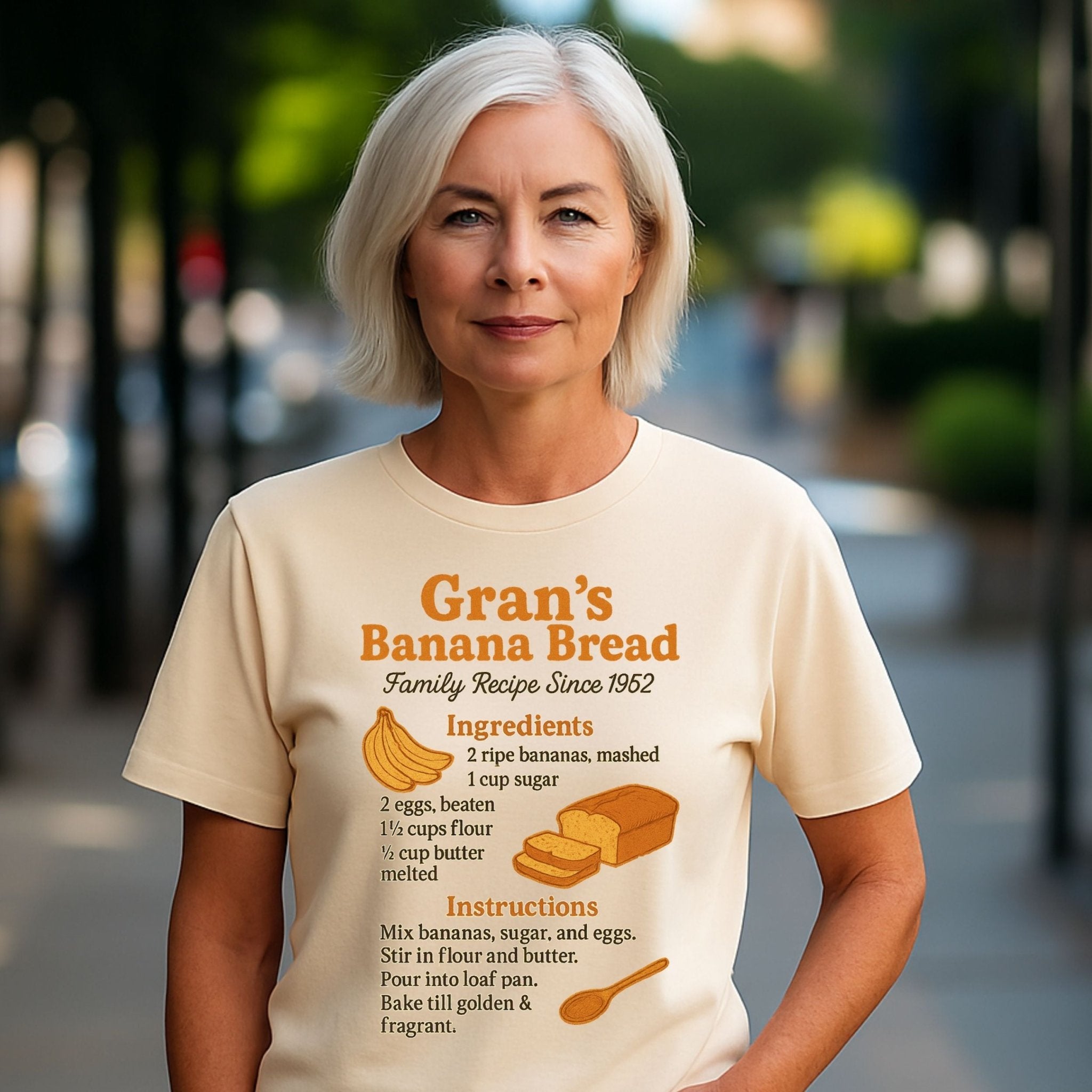 Gran’s Banana Bread Tee, Retro Recipe Shirt, Funny Foodie T-Shirt for Bakers - Craig Michael Design