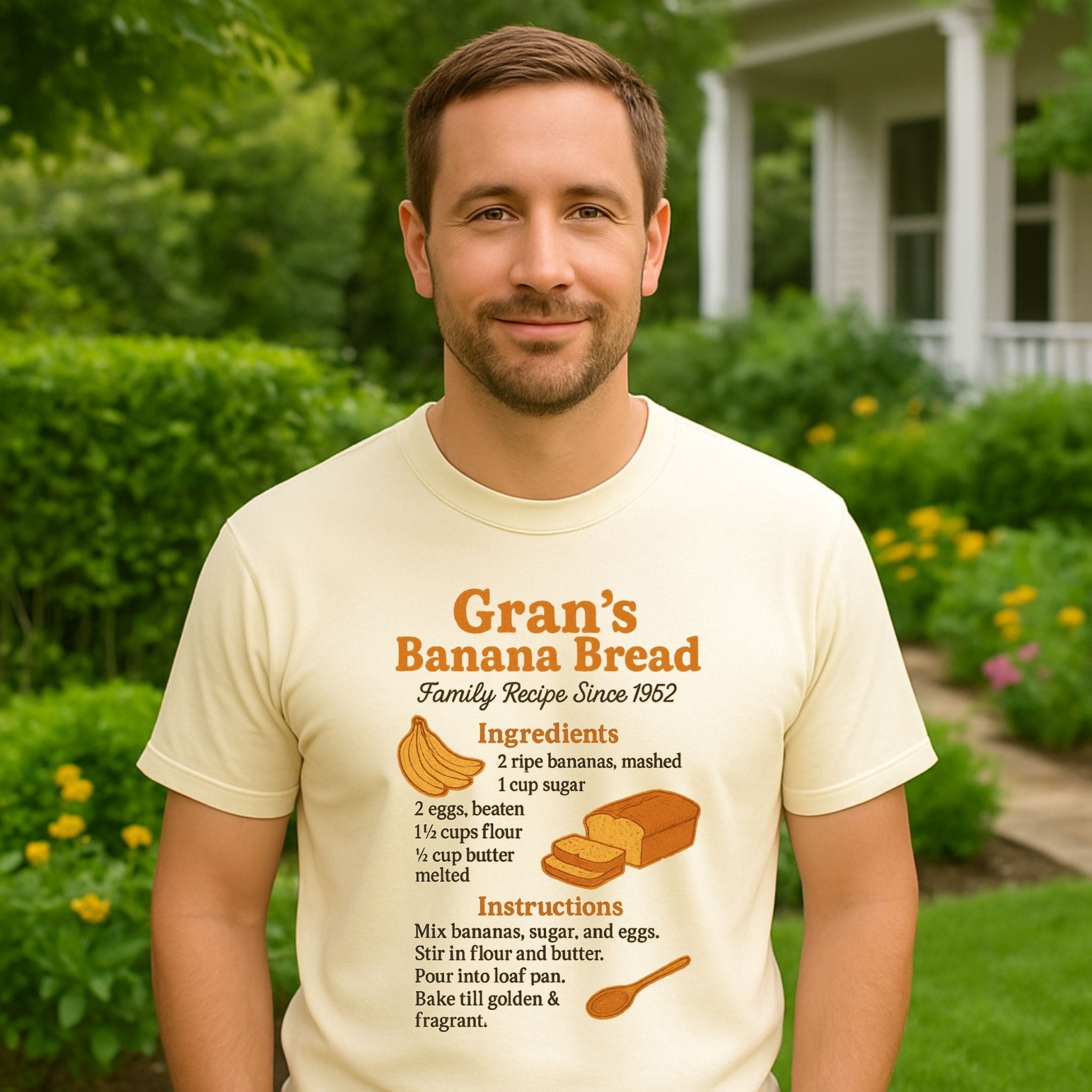 Gran’s Banana Bread Tee, Retro Recipe Shirt, Funny Foodie T-Shirt for Bakers - Craig Michael Design