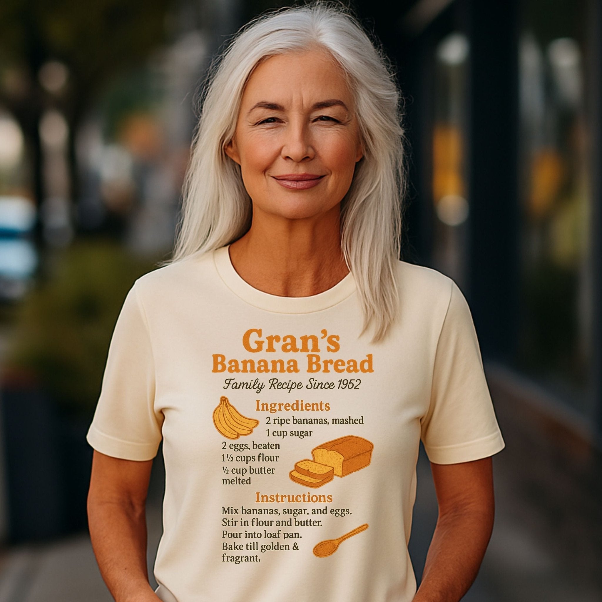Gran’s Banana Bread Tee, Retro Recipe Shirt, Funny Foodie T-Shirt for Bakers - Craig Michael Design