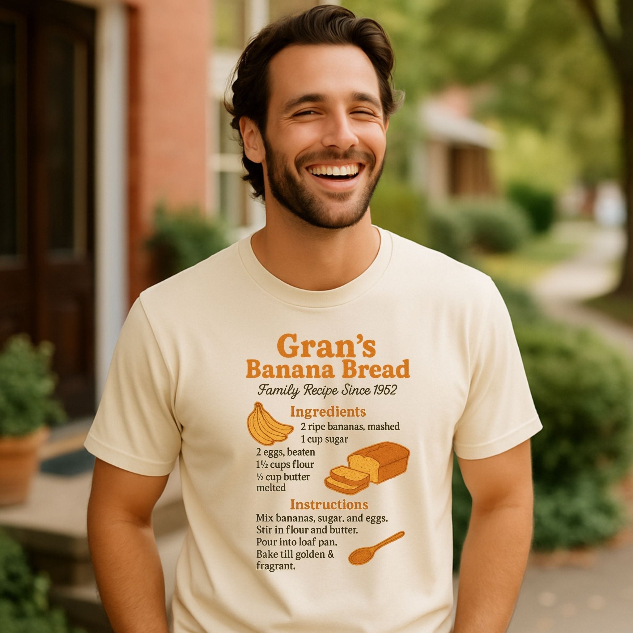 Gran’s Banana Bread Tee, Retro Recipe Shirt, Funny Foodie T-Shirt for Bakers - Craig Michael Design