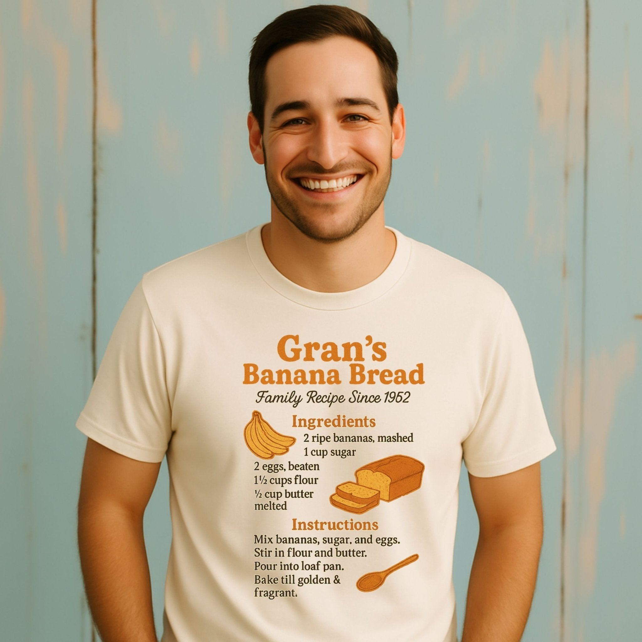 Gran’s Banana Bread Tee, Retro Recipe Shirt, Funny Foodie T-Shirt for Bakers - Craig Michael Design