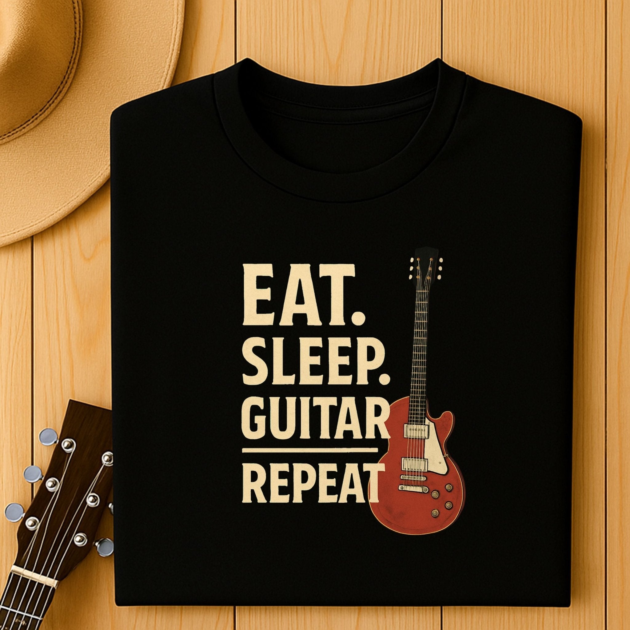 Guitar Lover T-Shirt, Eat Sleep Guitar Repeat Tee, Funny Musician Shirt for Men & Women, Guitarist & Music Student Gift Top - Craig Michael Design