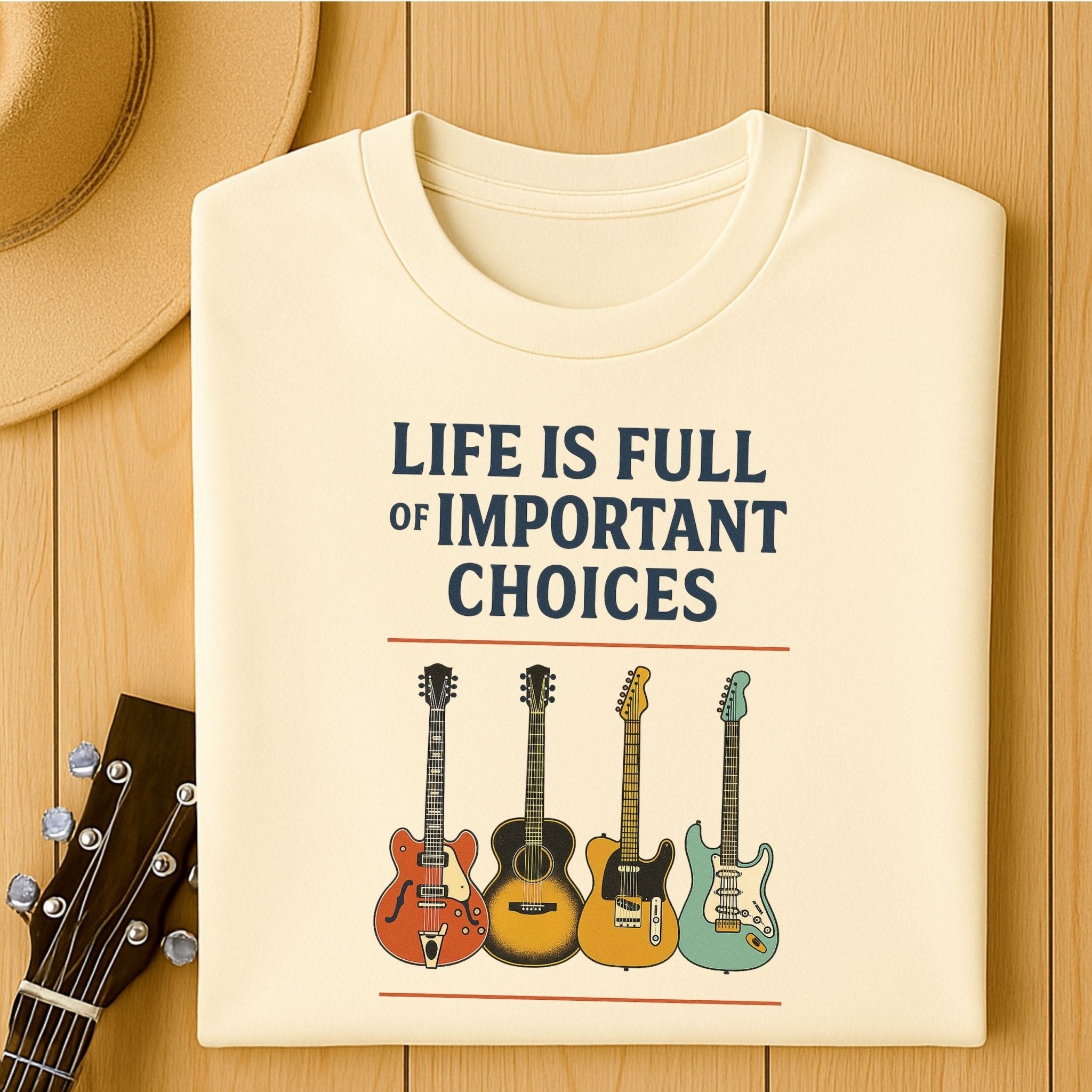 Guitar Lover T-Shirt, Life Is Full of Important Choices Tee, Funny Musician Shirt for Men Women, Guitarist Music Student Gift - Craig Michael Design
