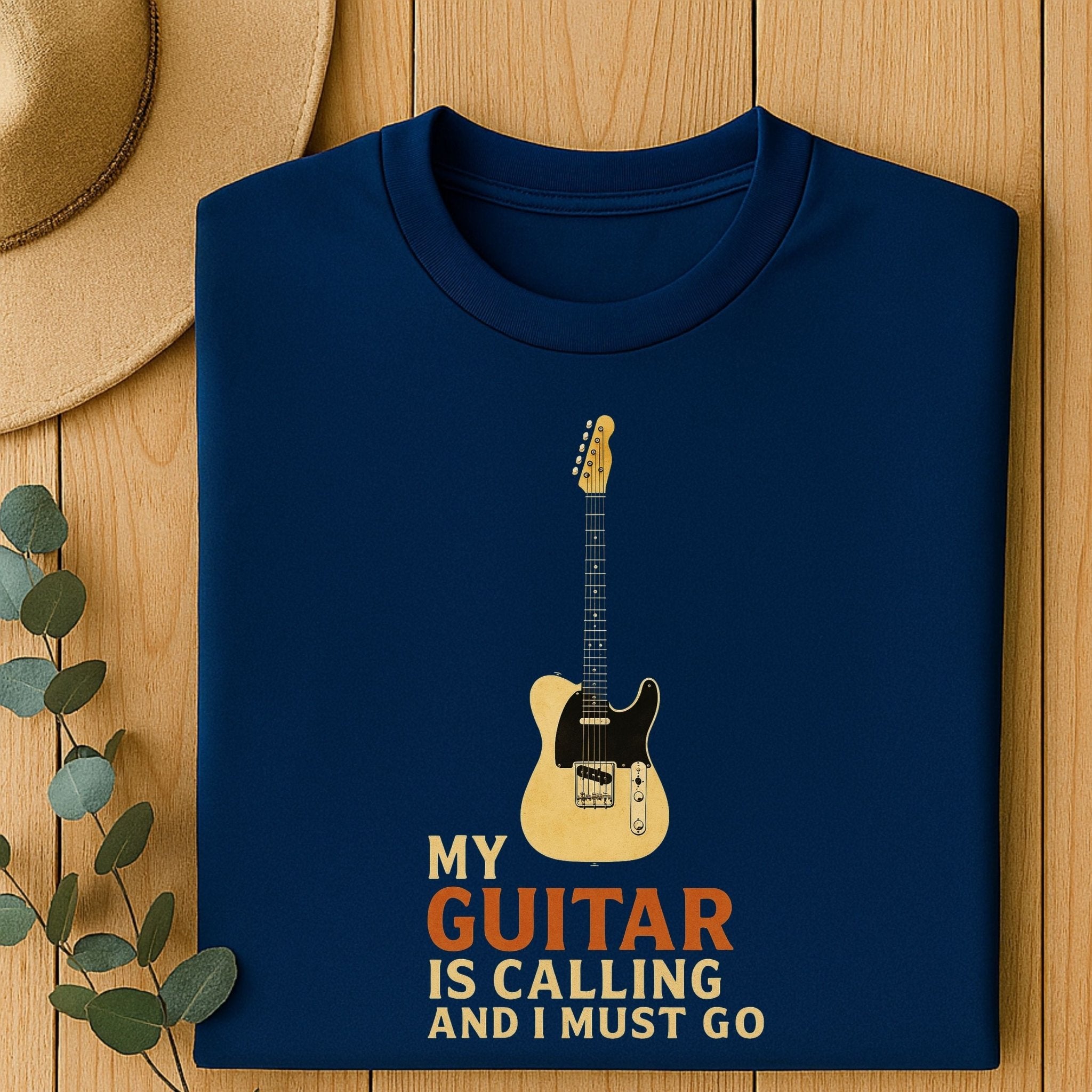Guitar Lover T-Shirt, My Guitar Is Calling and I Must Go Tee, Funny Musician Shirt for Men & Women, Guitarist & Music Student Gift - Craig Michael Design