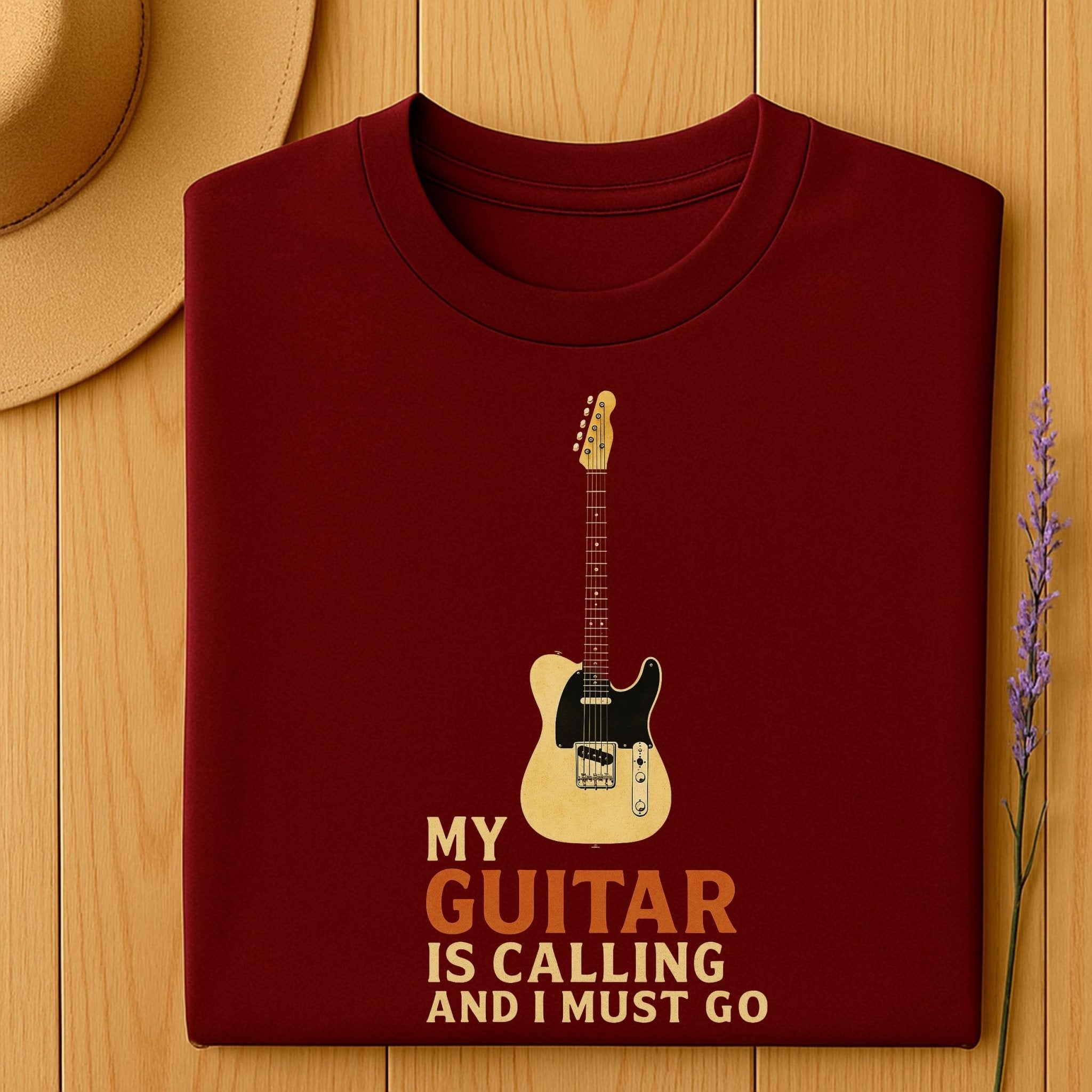 Guitar Lover T-Shirt, My Guitar Is Calling and I Must Go Tee, Funny Musician Shirt for Men & Women, Guitarist & Music Student Gift - Craig Michael Design
