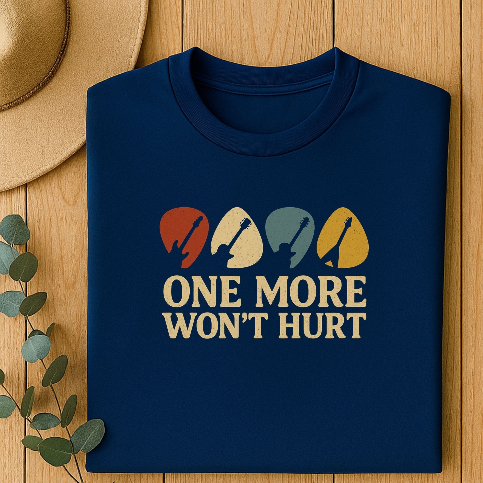 Guitar Lover T-Shirt, One More Won’t Hurt Funny Musician Tee, Vintage Guitar Pick Shirt for Men & Women, Guitarist & Music Student Gift - Craig Michael Design