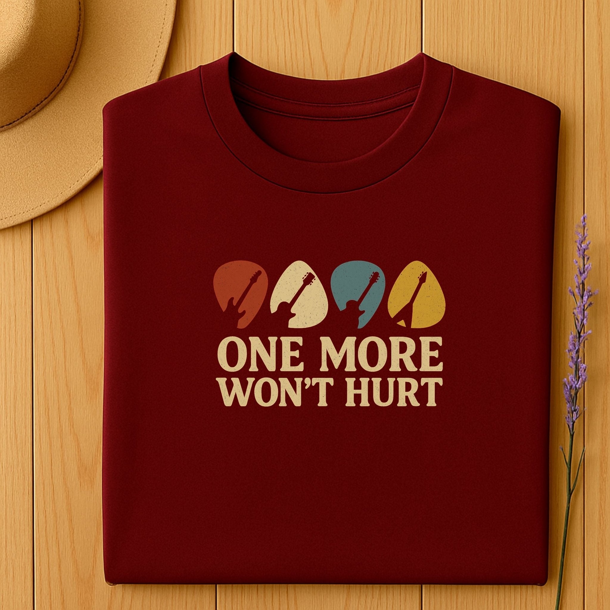 Guitar Lover T-Shirt, One More Won’t Hurt Funny Musician Tee, Vintage Guitar Pick Shirt for Men & Women, Guitarist & Music Student Gift - Craig Michael Design