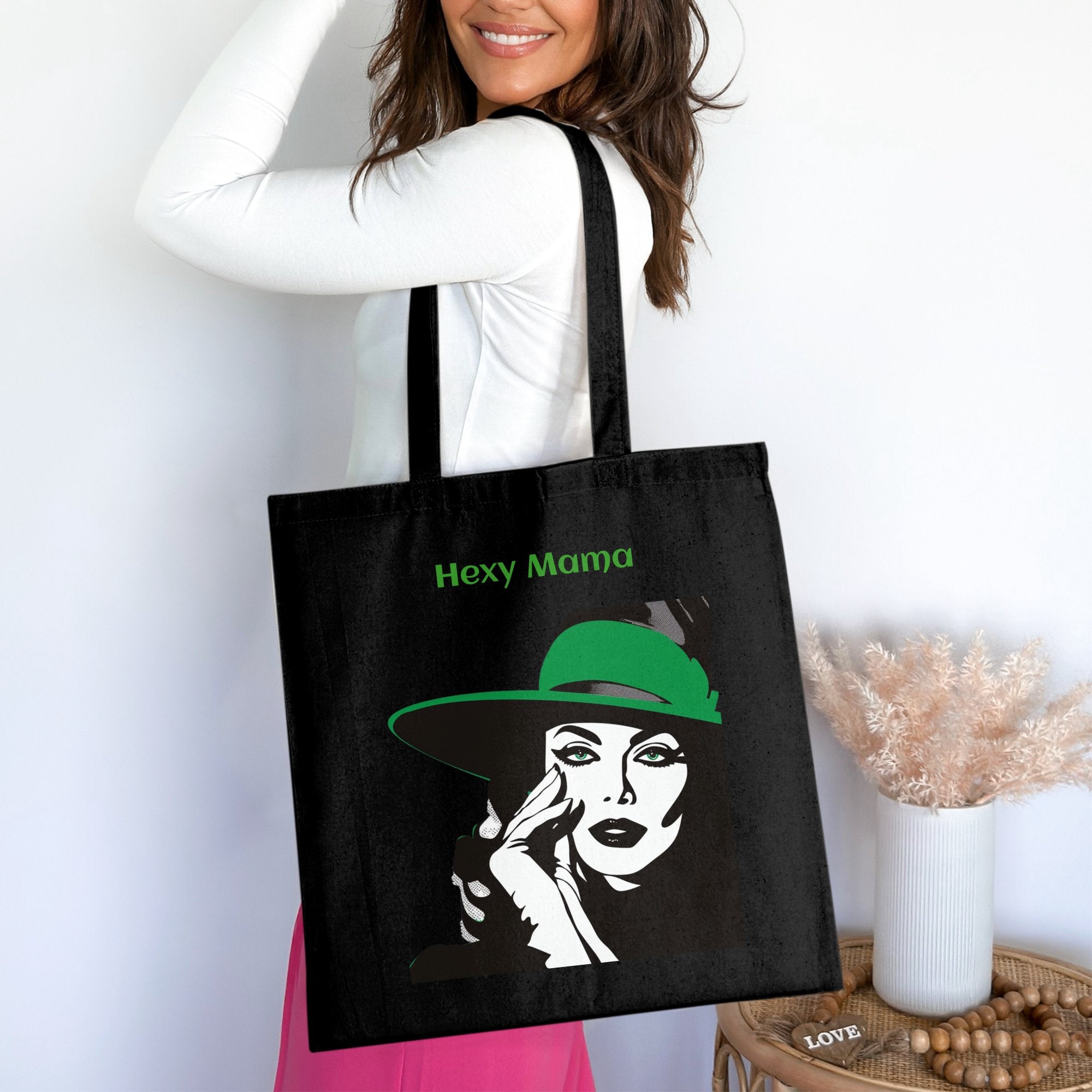 Hexy Mama Witch Shirt, Halloween Graphic Tee, Spooky Season T-Shirt, Witchy Woman Apparel, Green Hat Illustration, Fall Festival Clothing - Craig Michael Design