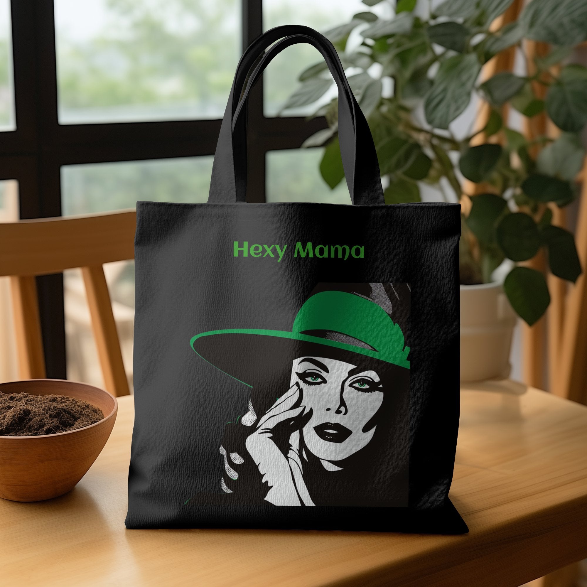 Hexy Mama Witch Tote Bag, Spooky Witch Tote, Halloween Witch Tote Bag, Witch Art Tote, Hexy Mama Halloween Bag, Gothic Witch Tote - Craig Michael Design