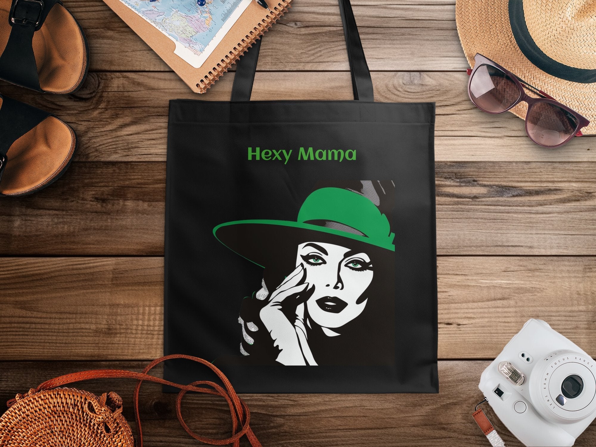 Hexy Mama Witch Tote Bag, Spooky Witch Tote, Halloween Witch Tote Bag, Witch Art Tote, Hexy Mama Halloween Bag, Gothic Witch Tote - Craig Michael Design