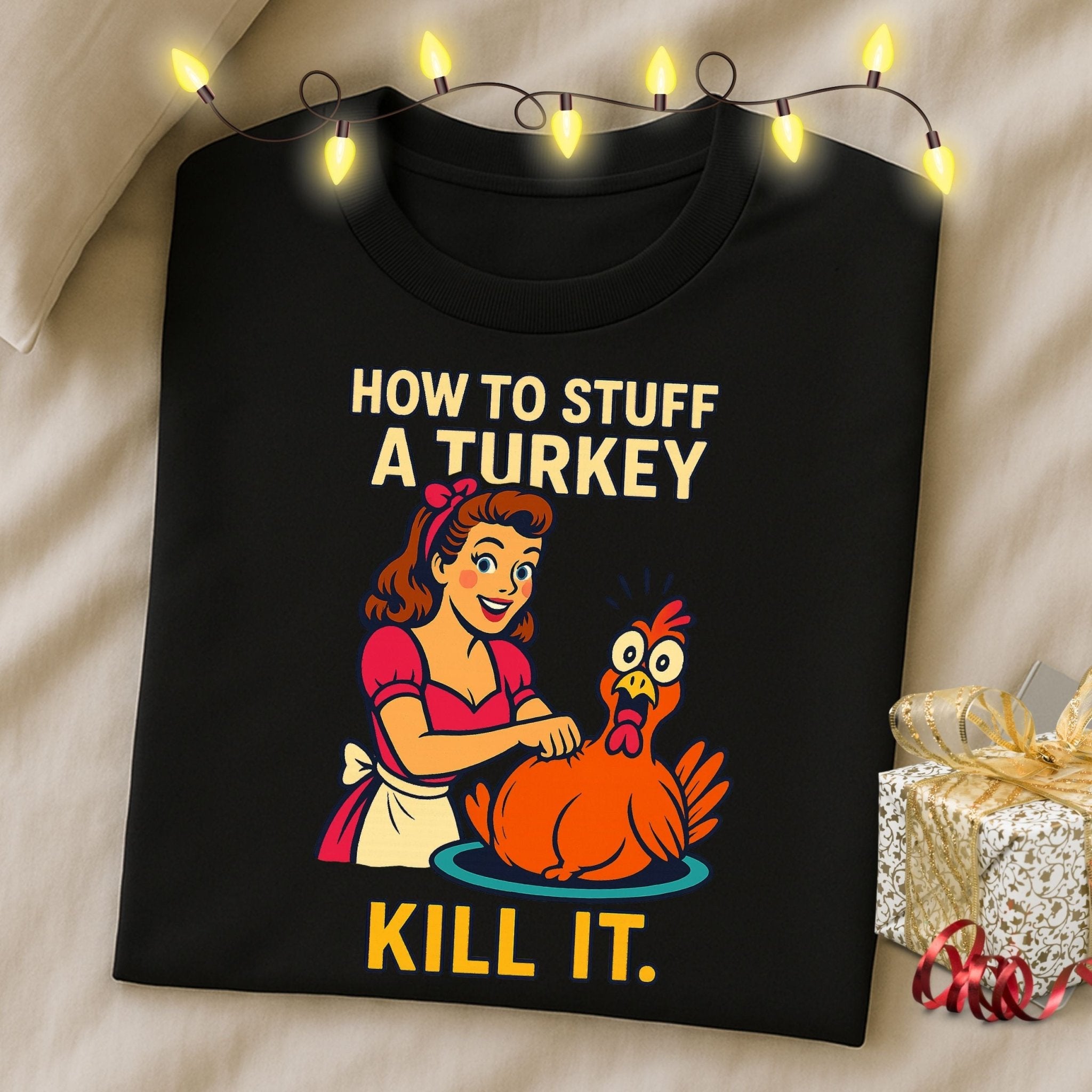 How to Stuff a Turkey Shirt, Funny Retro Christmas T-Shirt - Craig Michael Design