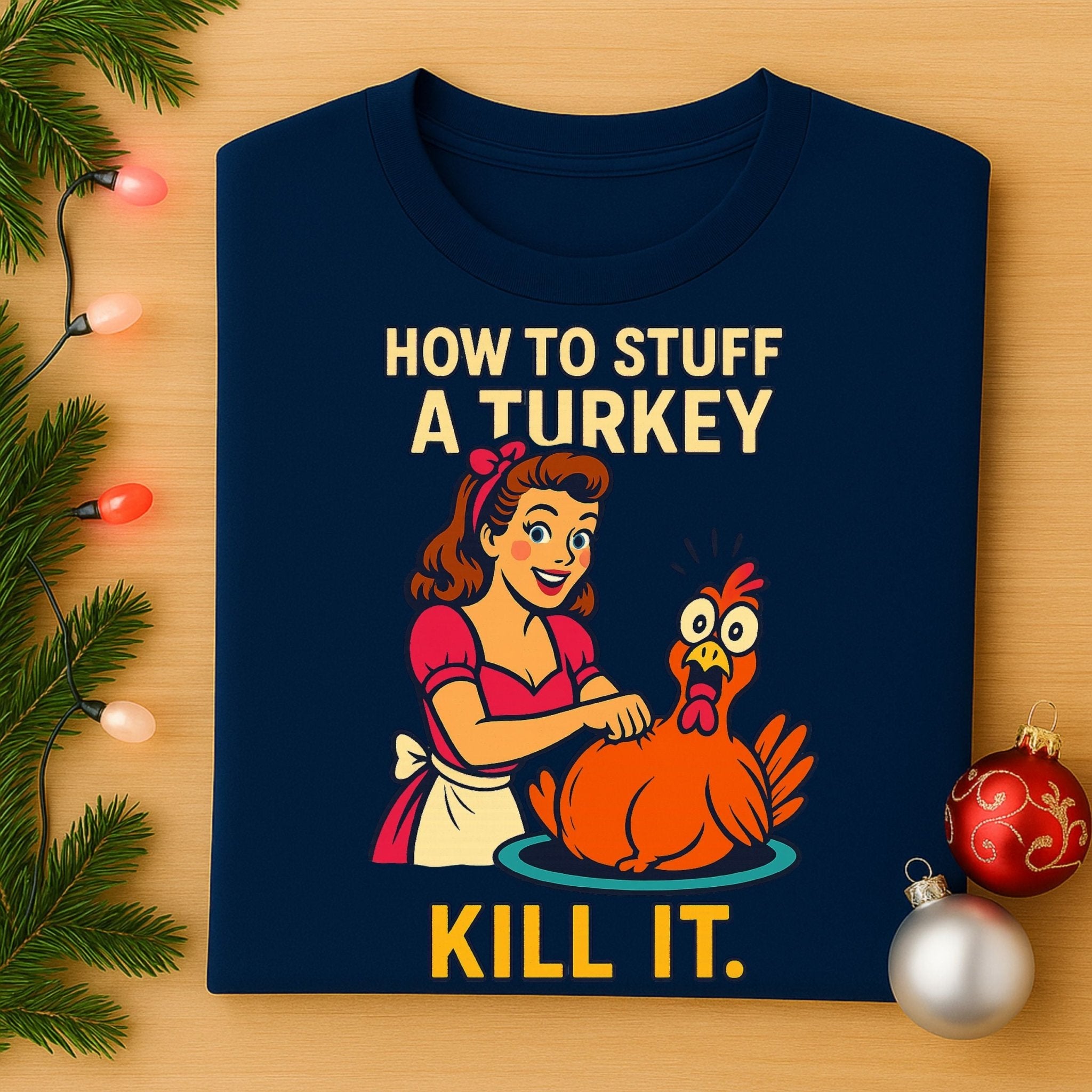 How to Stuff a Turkey Shirt, Funny Retro Christmas T-Shirt - Craig Michael Design