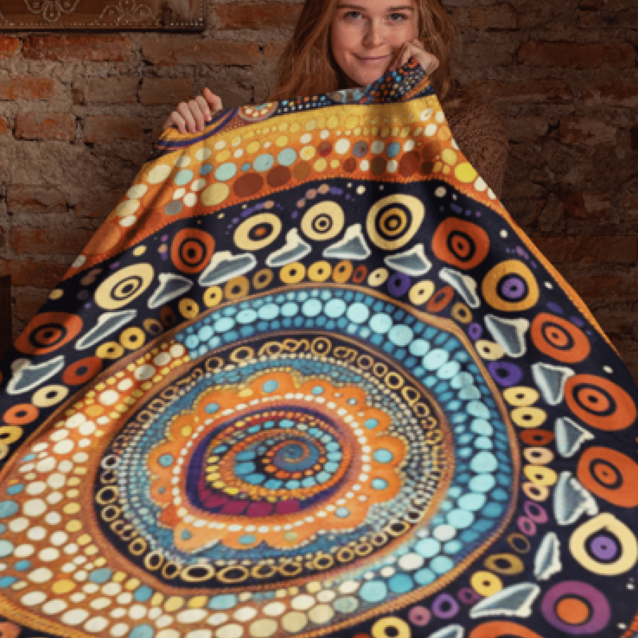 Indigenous Australian Blanket, Unique Artistic Throw Blanket, Cozy Living Room Decor, Vibrant Modern Blanket, Australian Design - Craig Michael Design