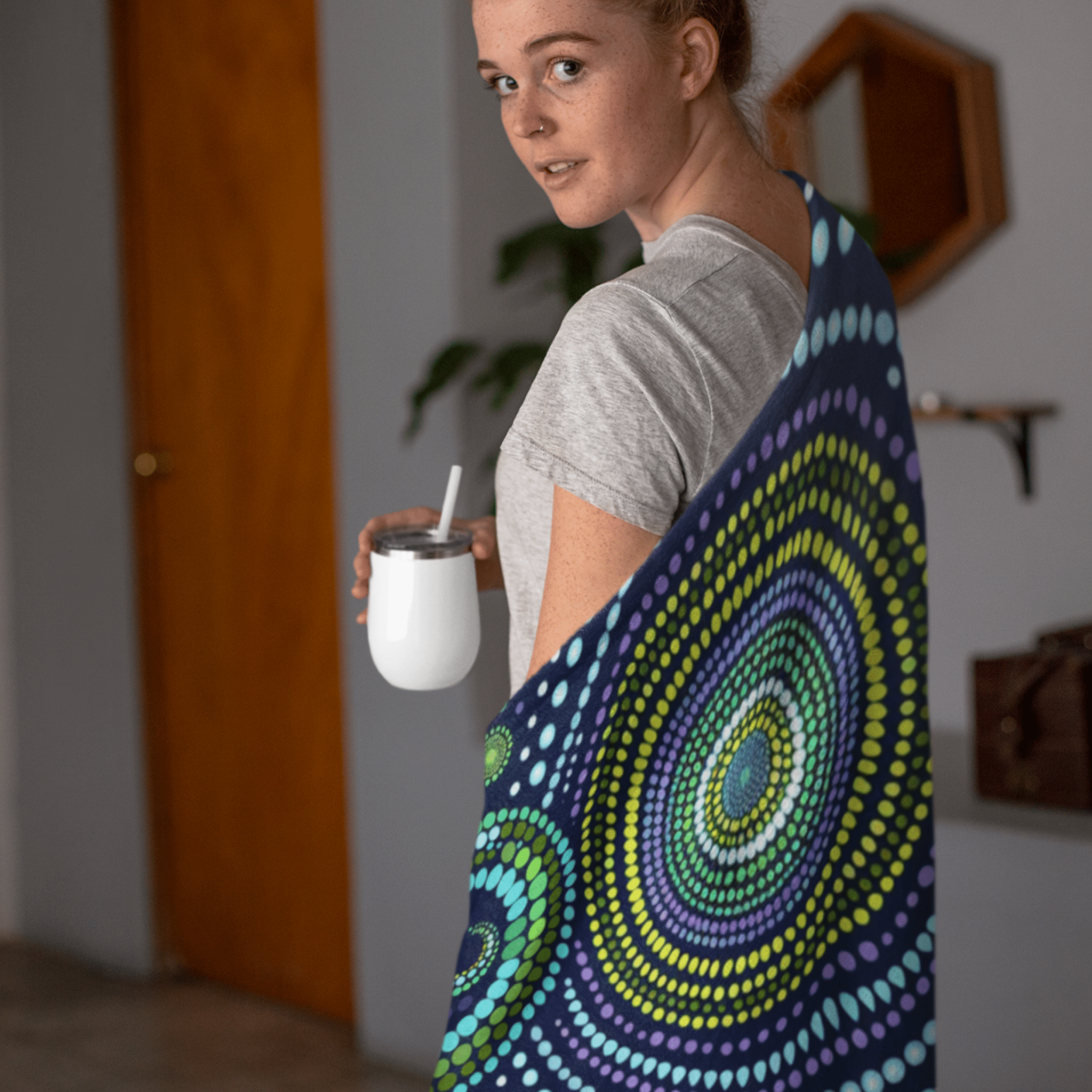 Indigenous Australian Blanket, Unique Artistic Throw Blanket, Cozy Living Room Decor, Vibrant Modern Blanket, Australian Design - Craig Michael Design