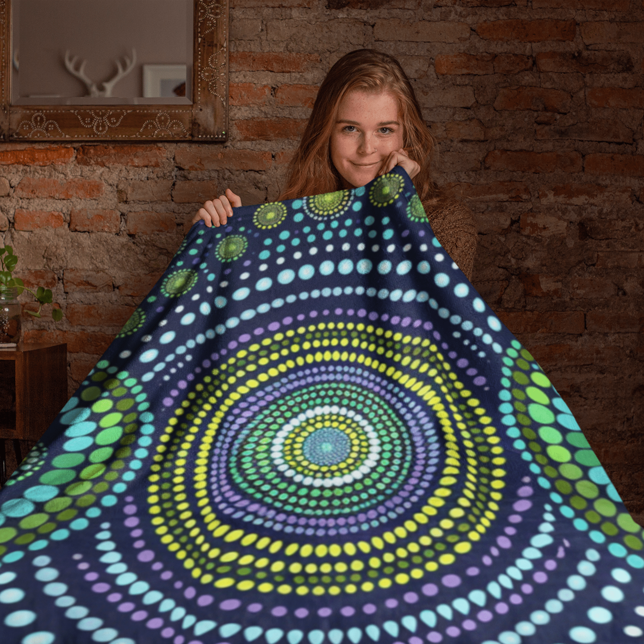 Indigenous Australian Blanket, Unique Artistic Throw Blanket, Cozy Living Room Decor, Vibrant Modern Blanket, Australian Design - Craig Michael Design