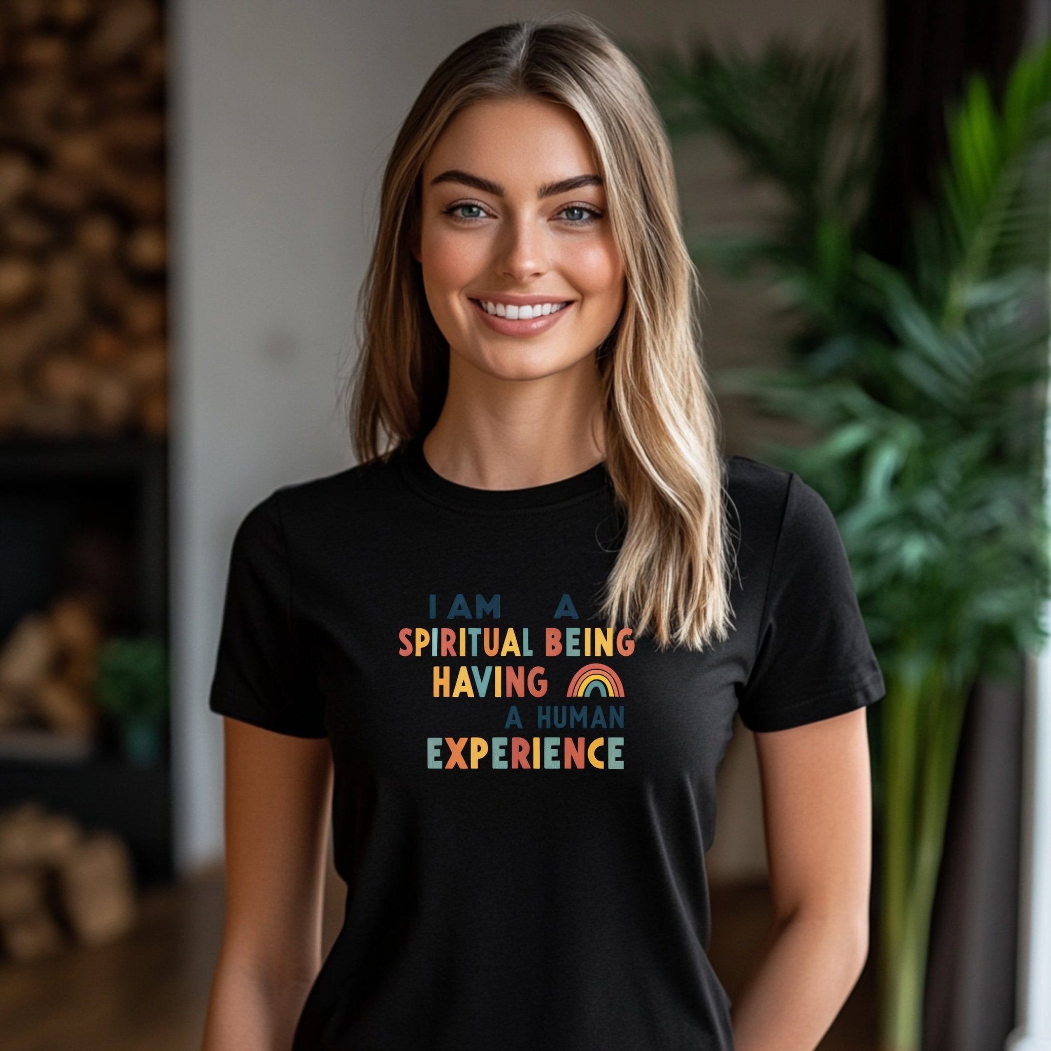 Inspirational I Am A Spiritual Being Having A Human Experience Colorful Rainbow Positive Quote T-Shirt, Motivational Tee - Craig Michael Design