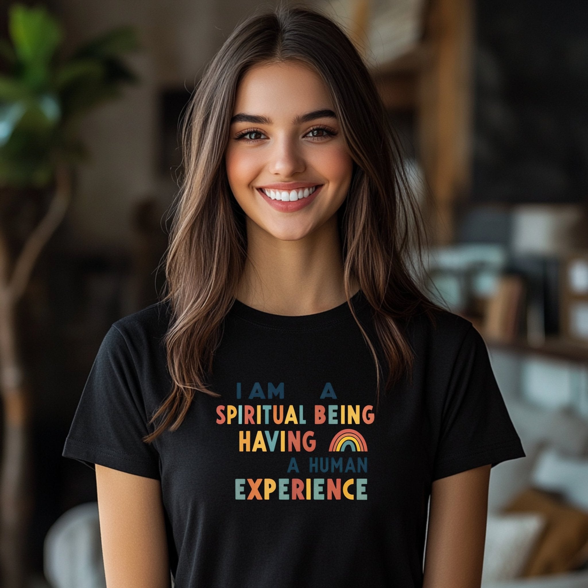 Inspirational I Am A Spiritual Being Having A Human Experience Colorful Rainbow Positive Quote T-Shirt, Motivational Tee - Craig Michael Design