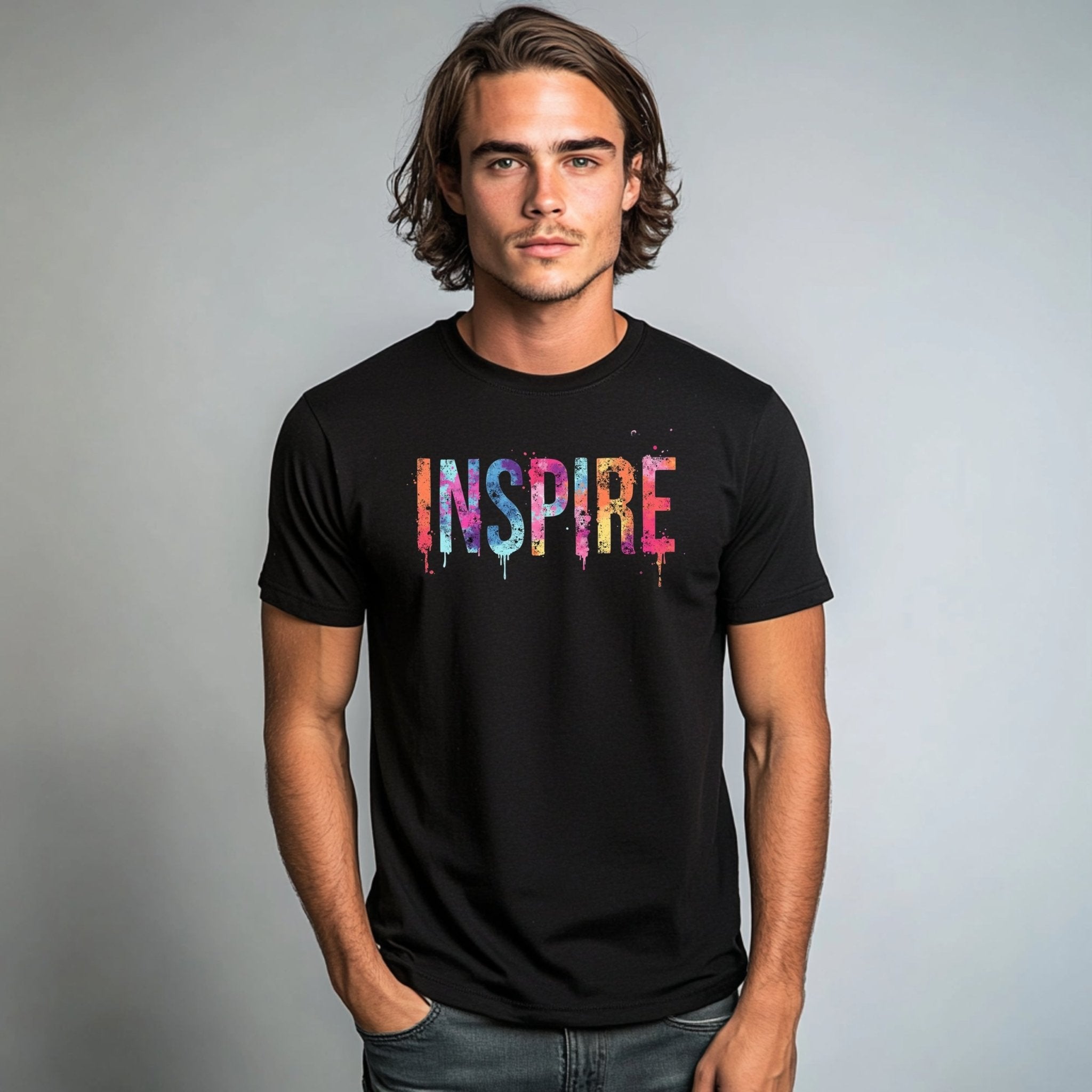 Inspire Graphic Tee Shirt, Colorful Inspire Tshirt, Motivational Quote Tee, Positive Vibes T Shirt, Inspirational Graphic Tshirt - Craig Michael Design