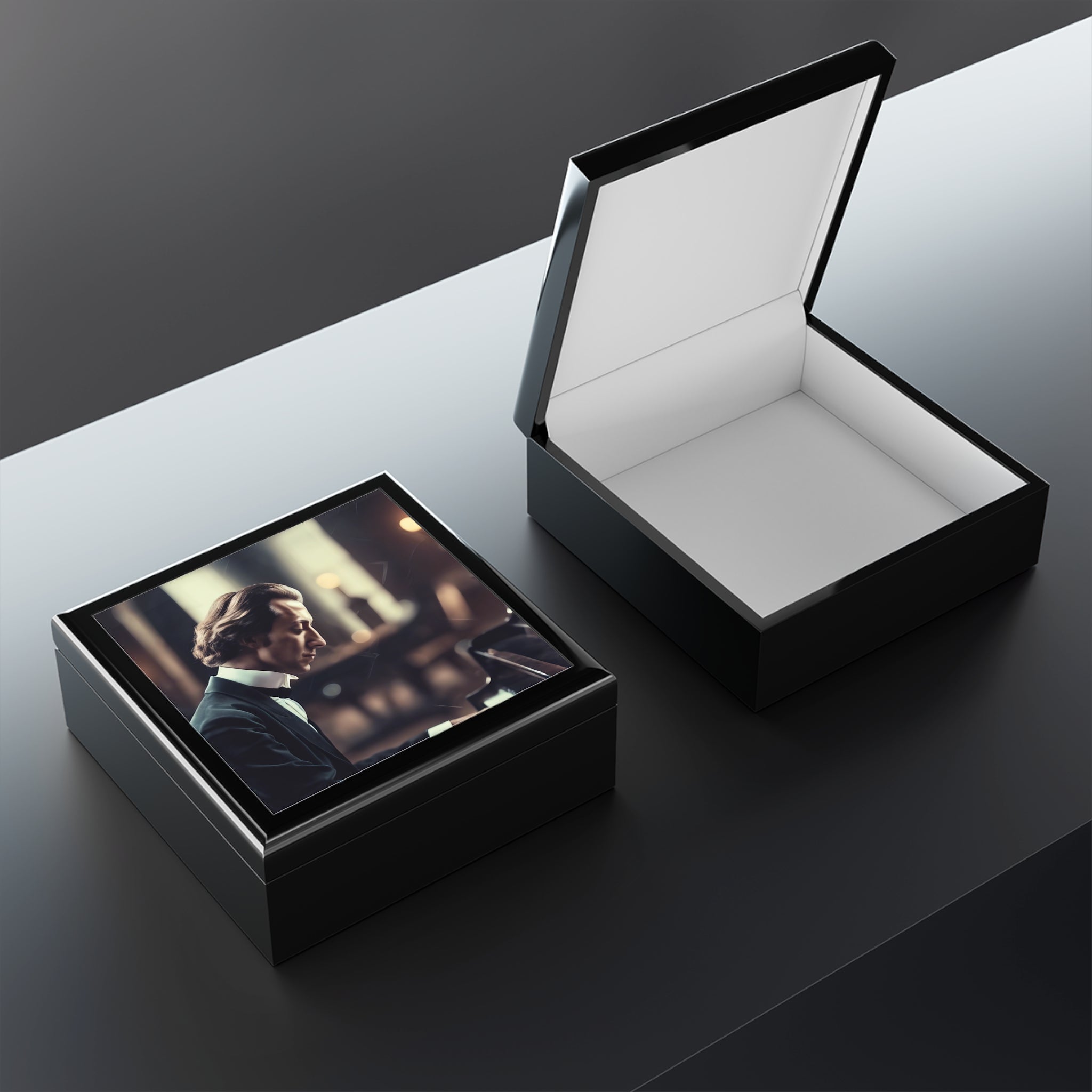 Jewellery Box, Music Lover Gift, Classical Music Decor, Composer Jewellery Box, Piano Theme Gift, Elegant Storage Box, Vintage Music Art, Classical Composer Gift, Velve - Craig Michael Design