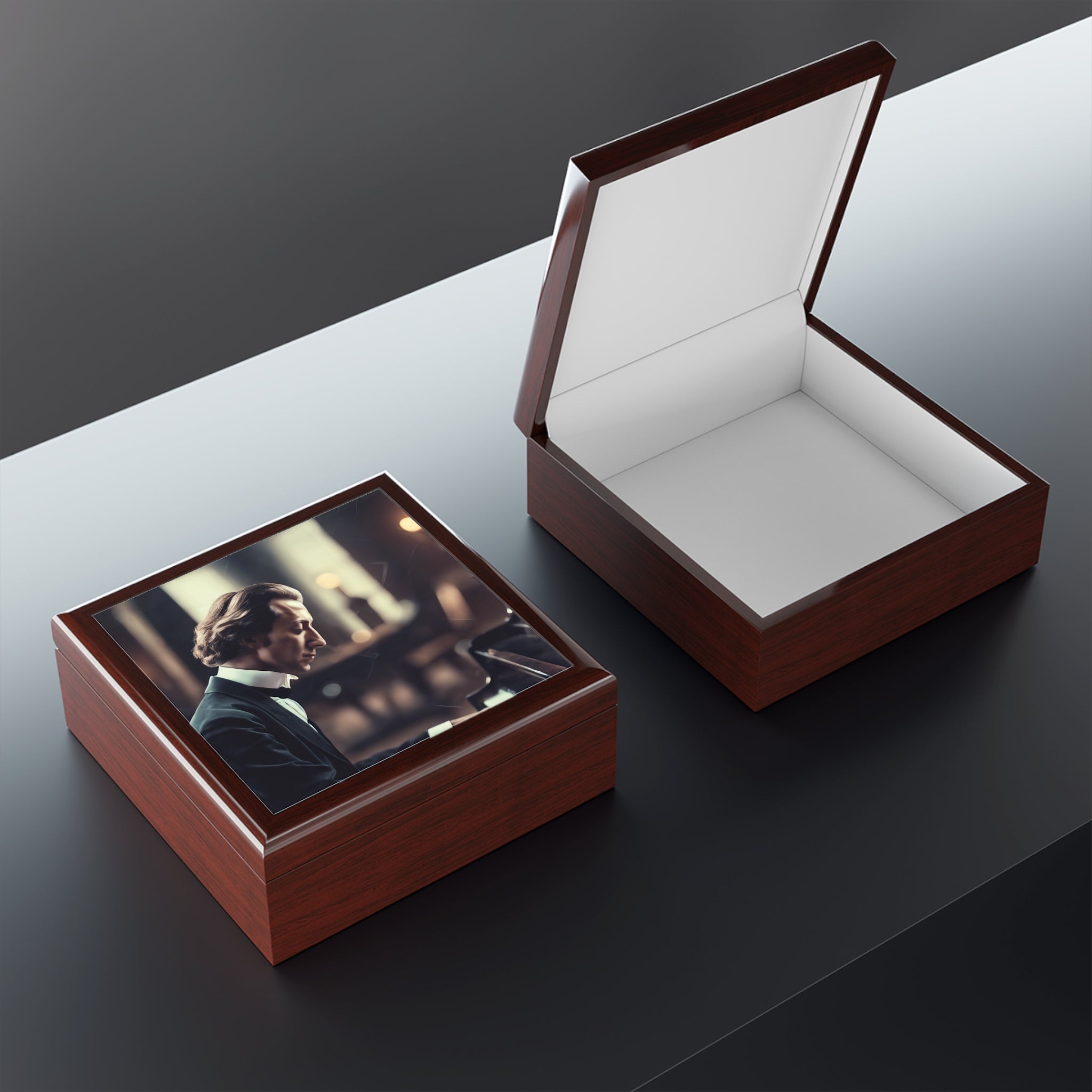 Jewellery Box, Music Lover Gift, Classical Music Decor, Composer Jewellery Box, Piano Theme Gift, Elegant Storage Box, Vintage Music Art, Classical Composer Gift, Velve - Craig Michael Design
