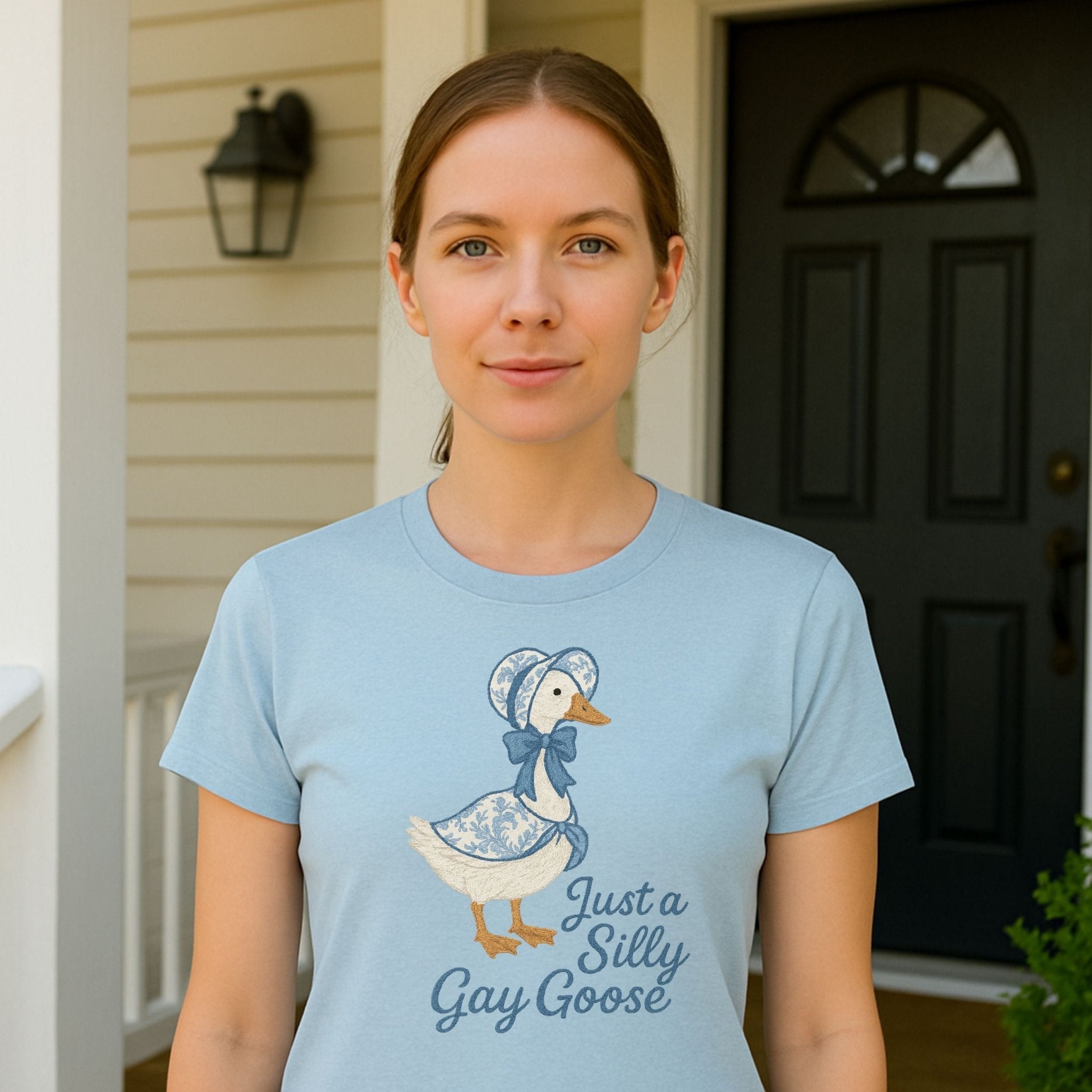 Just a Silly Gay Goose Shirt, Embroidered - Style, Cottagecore Pride Gift - Craig Michael Design