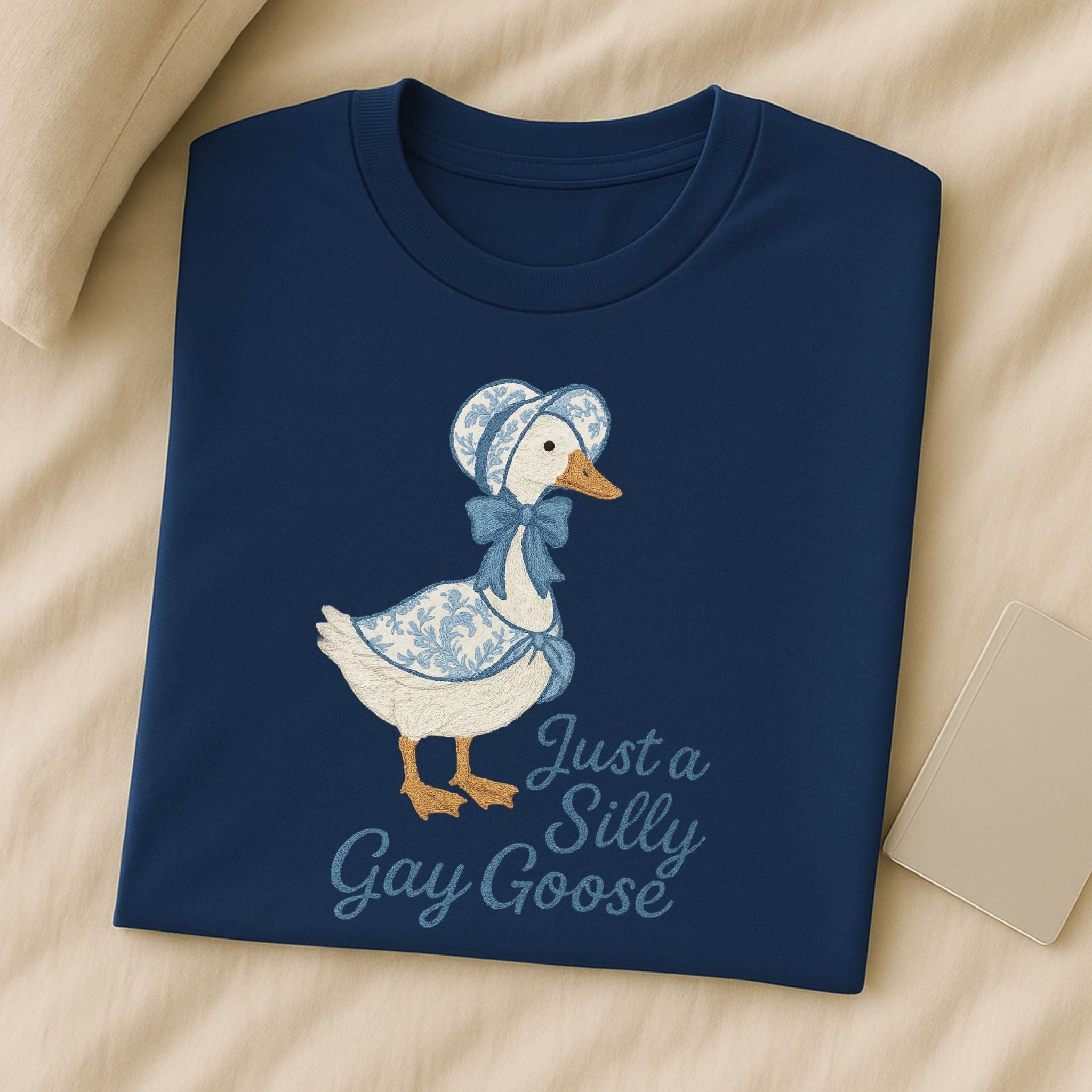 Just a Silly Gay Goose Shirt, Embroidered - Style, Cottagecore Pride Gift - Craig Michael Design