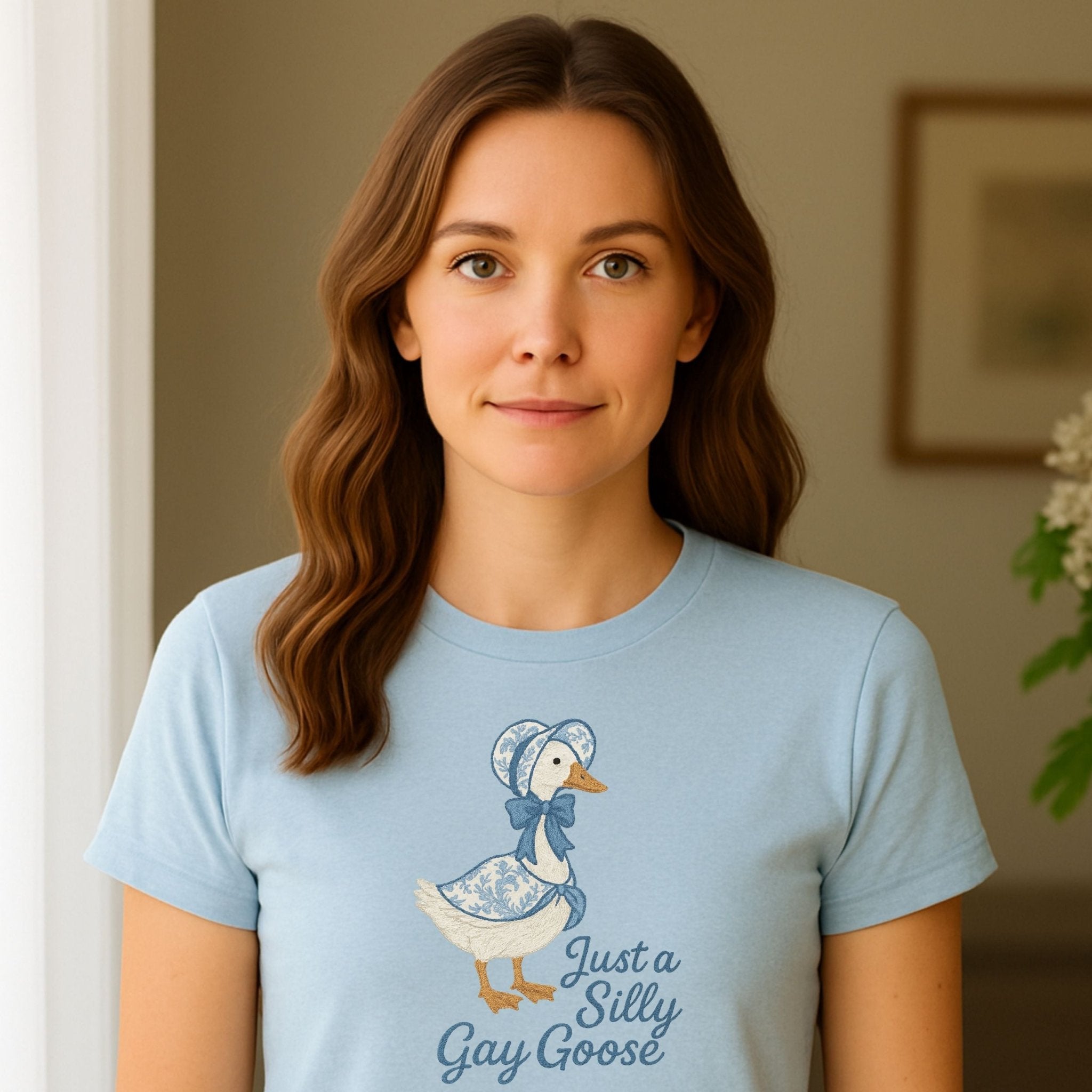 Just a Silly Gay Goose Shirt, Embroidered - Style, Cottagecore Pride Gift - Craig Michael Design