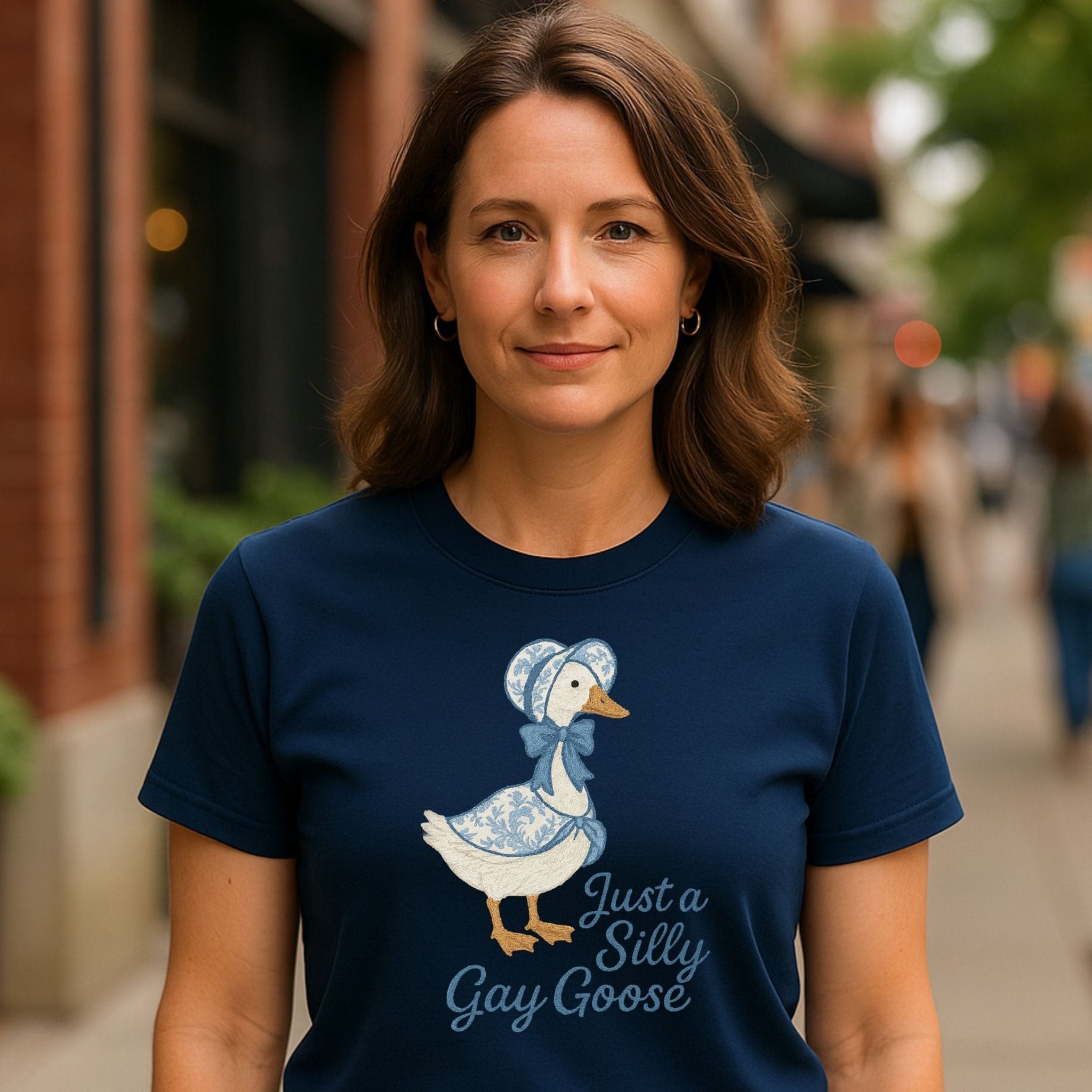 Just a Silly Gay Goose Shirt, Embroidered - Style, Cottagecore Pride Gift - Craig Michael Design