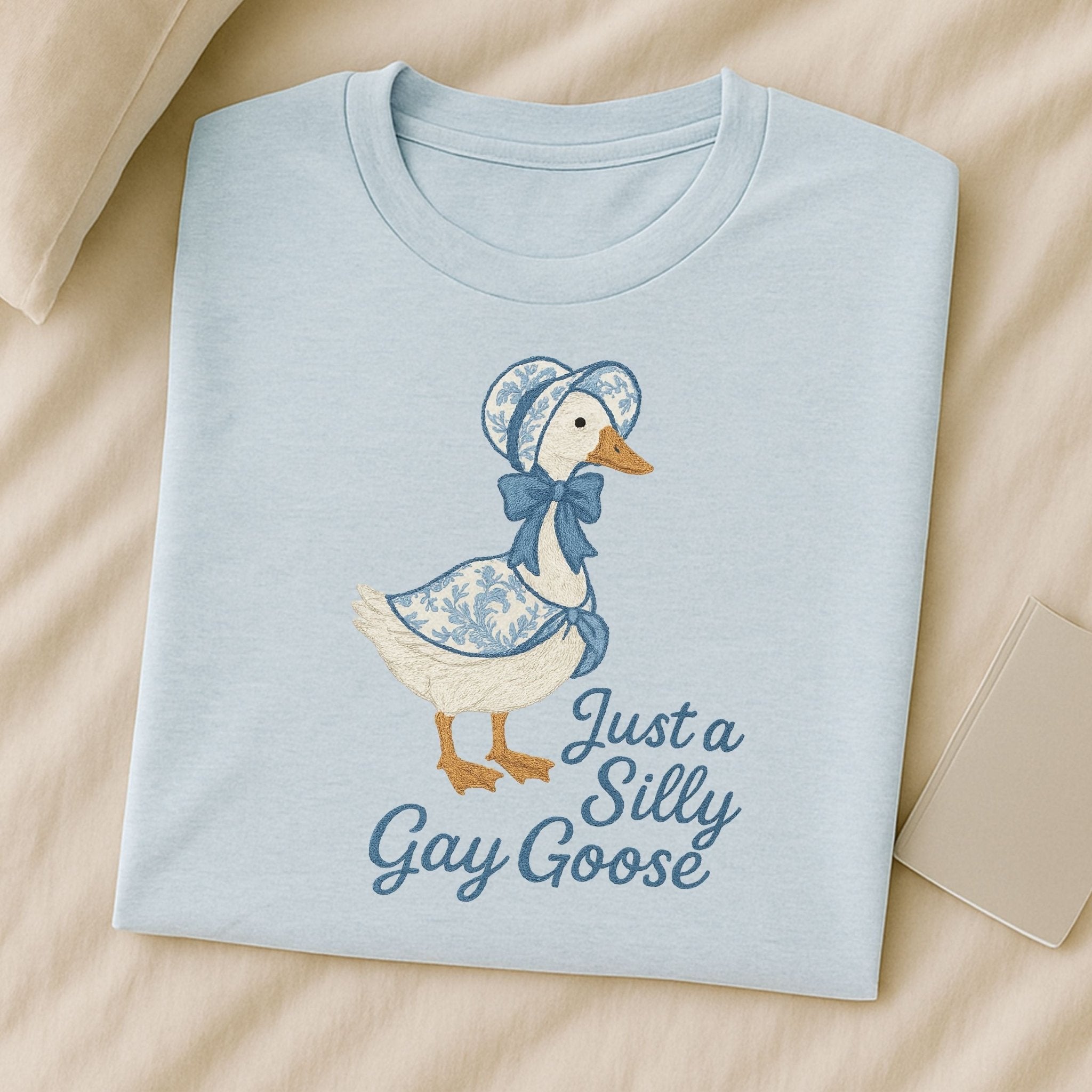 Just a Silly Gay Goose Shirt, Embroidered - Style, Cottagecore Pride Gift - Craig Michael Design