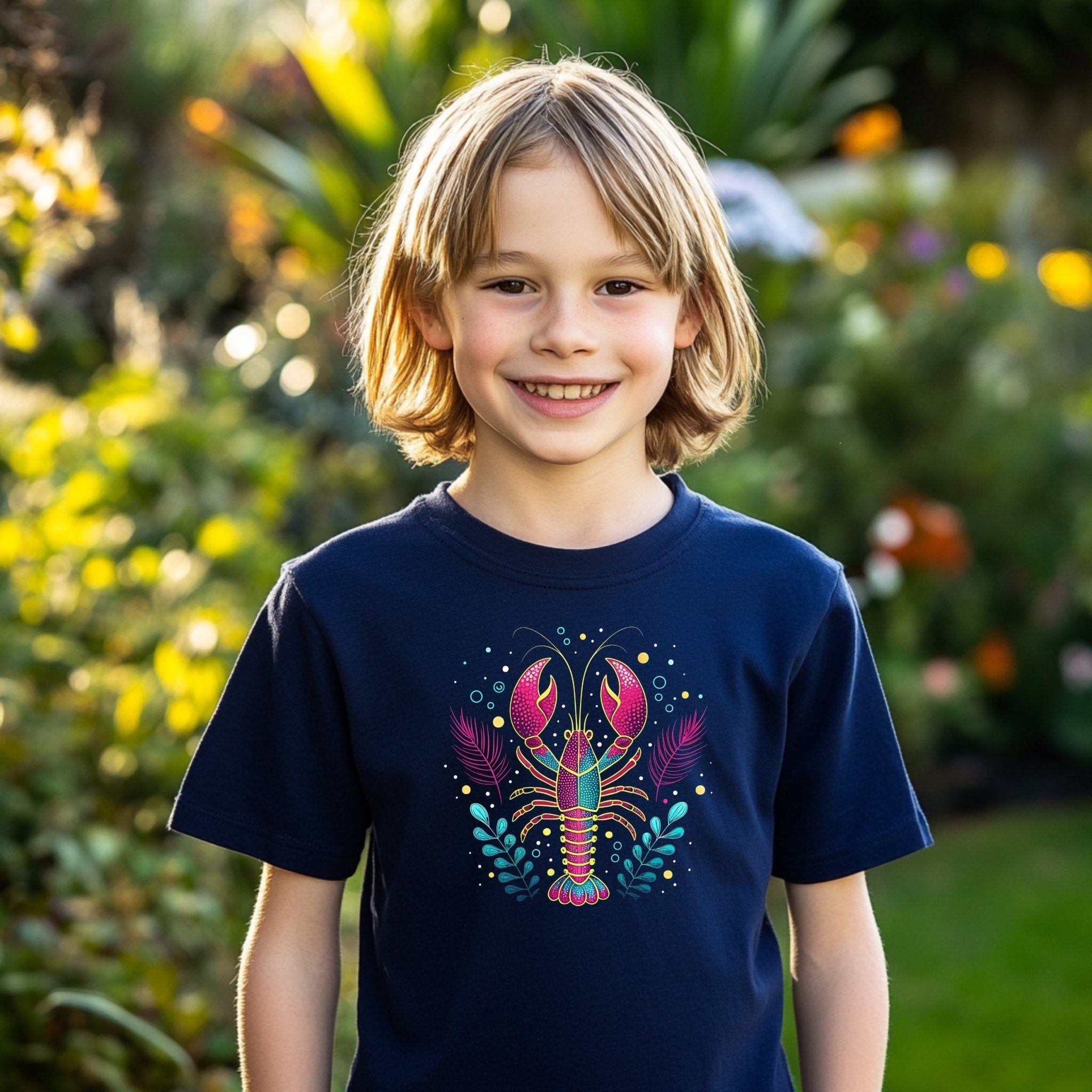 Kids Lobster Graphic T-Shirt, Cute Sea Creature Shirt, Youth Ocean Animal Tee, Fun Lobster Design Top, Children's Summer Outfit - Craig Michael Design